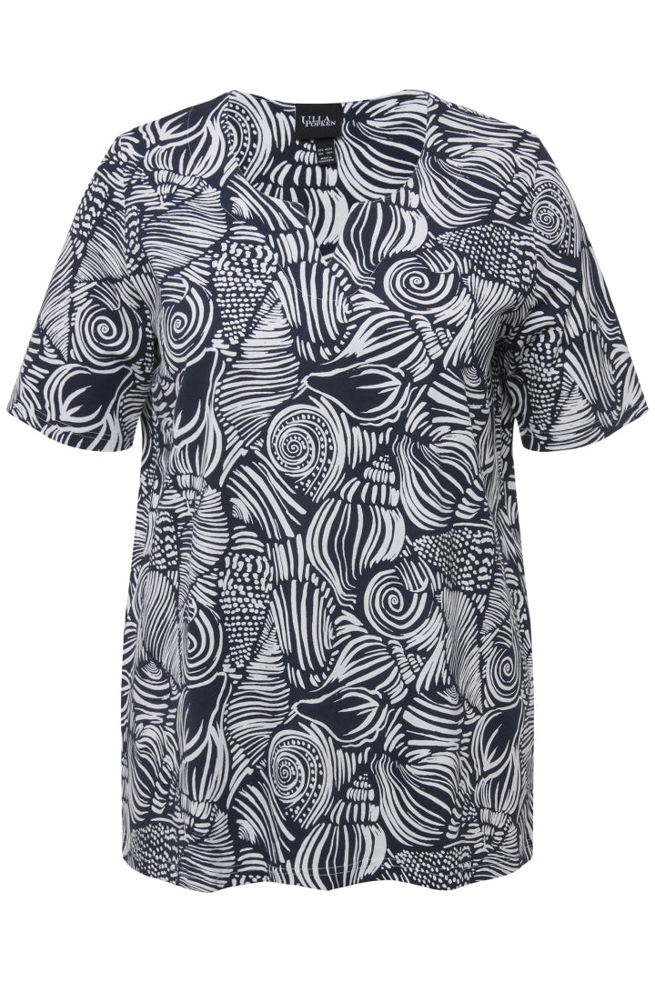 Ulla Popken Seashell Top in Navy