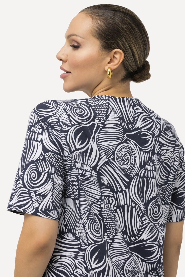 Ulla Popken Seashell Top in Navy