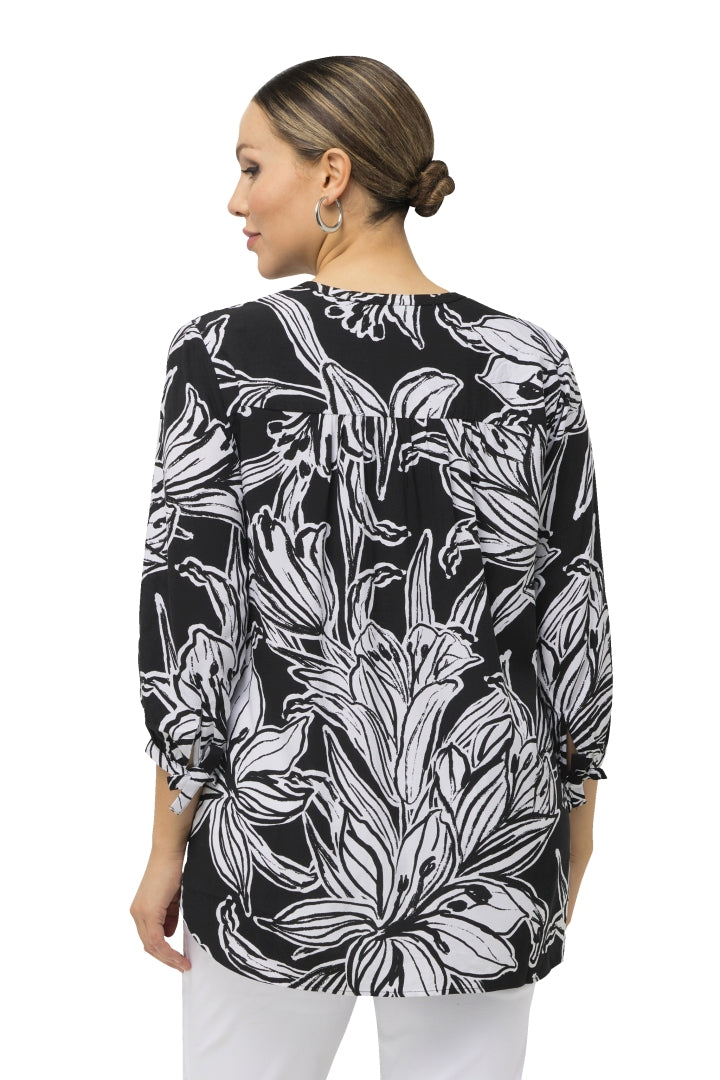 Ulla Popken Lily Print Blouse in Black