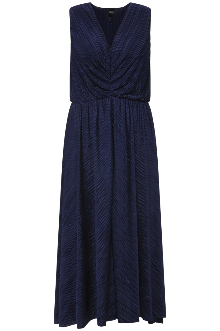 Ulla Popken Pleated Navy Dress