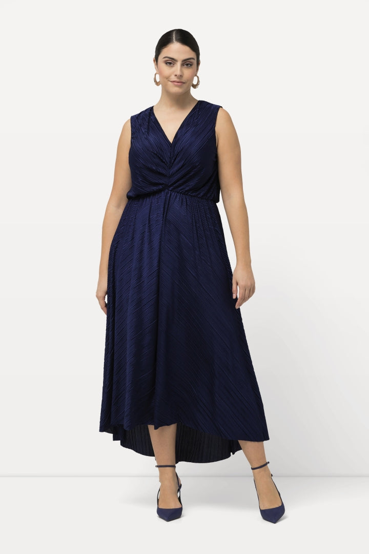 Ulla Popken Pleated Navy Dress