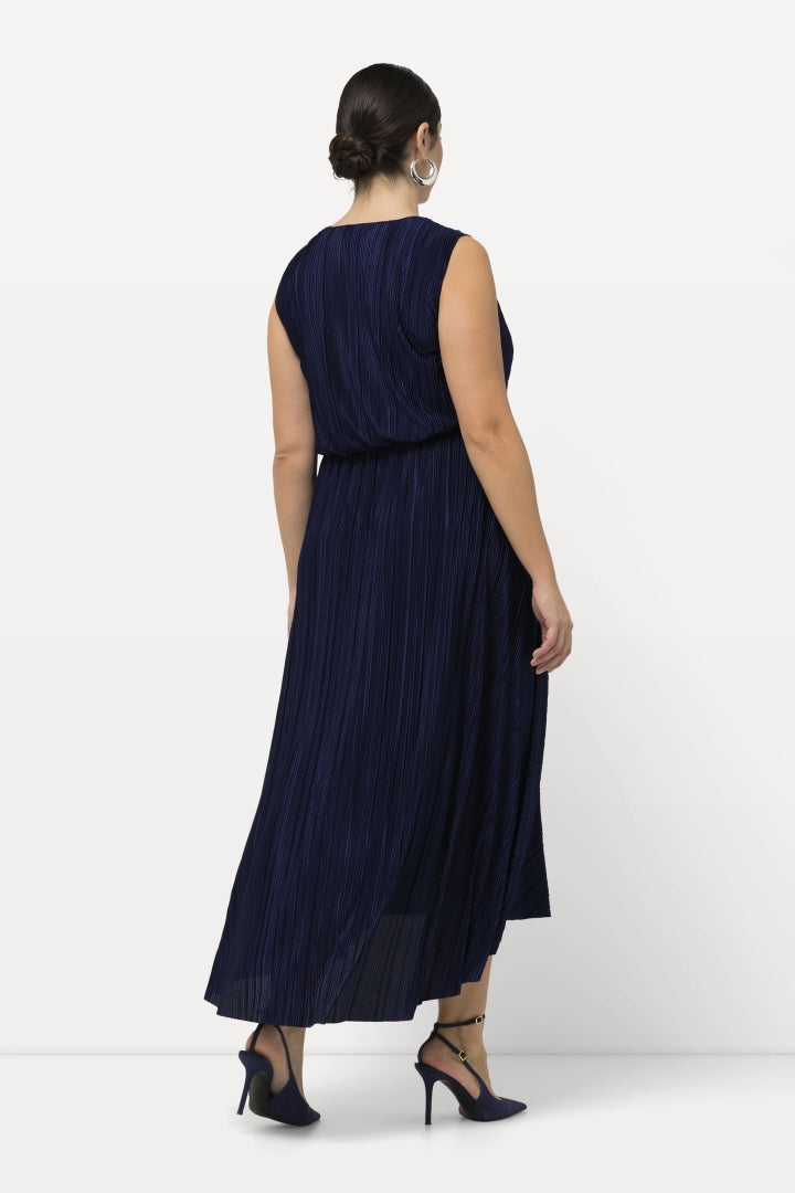 Ulla Popken Pleated Navy Dress
