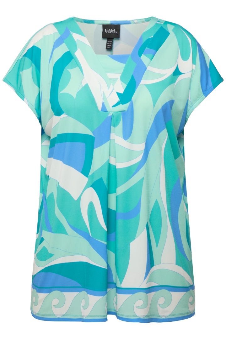 Ulla Popken Oversize T-Shirt in Green Print