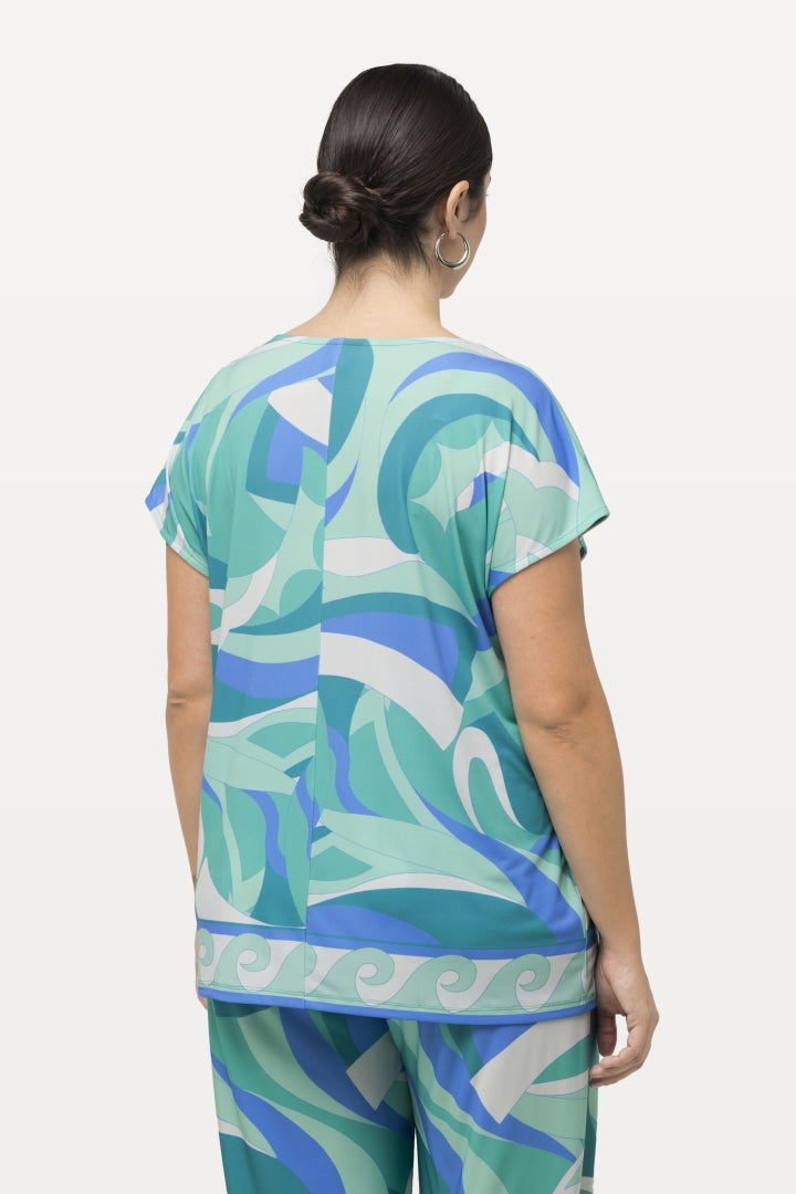 Ulla Popken Oversize T-Shirt in Green Print