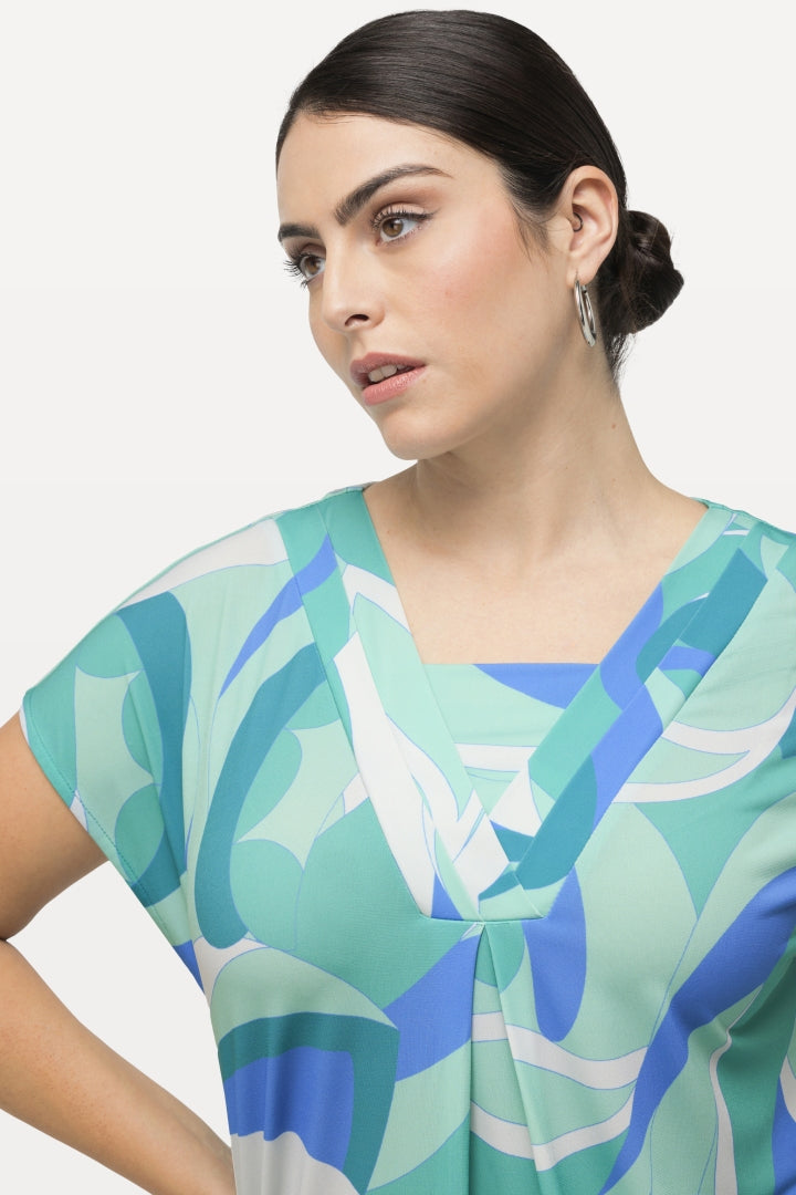 Ulla Popken Oversize T-Shirt in Green Print