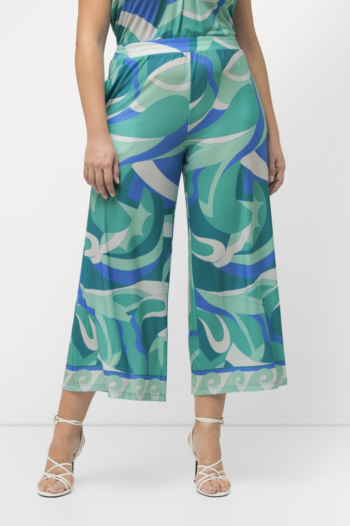 Ulla Popken Wide-Leg Culottes in Green