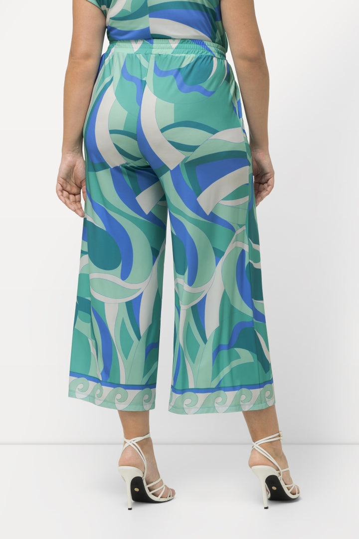 Ulla Popken Wide-Leg Culottes in Green