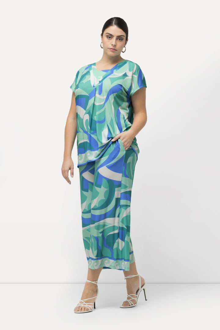 Ulla Popken Wide-Leg Culottes in Green
