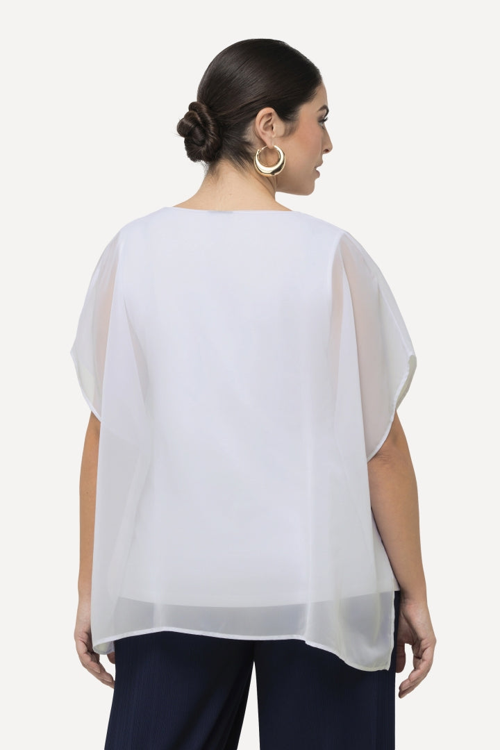 Ulla Popken Tropical Chiffon Blouse