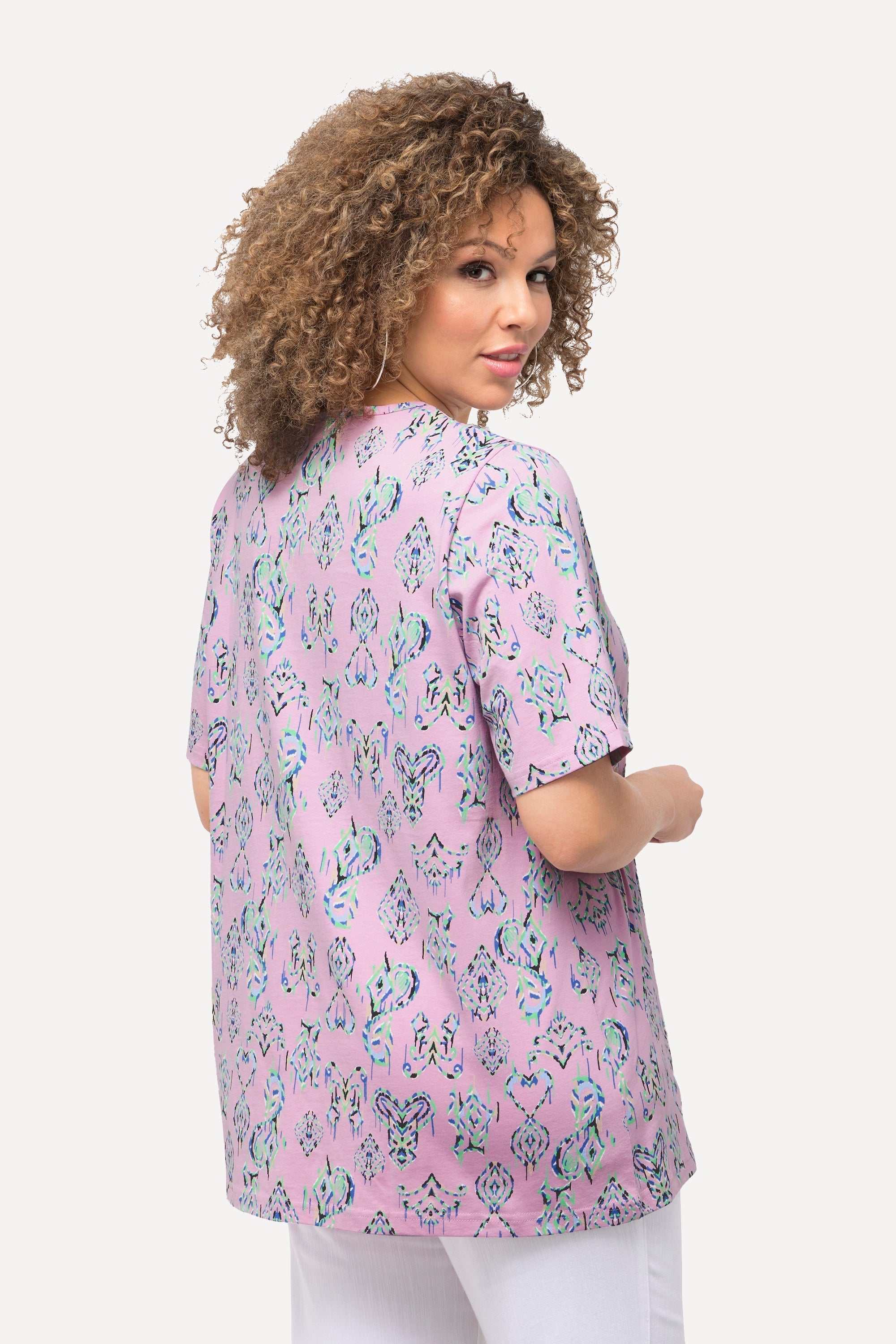 Ulla Popken Ikat Tee in Lilac