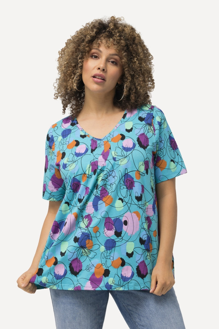 Ulla Popken Polka Dot Scribble T-Shirt