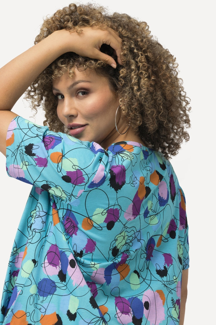 Ulla Popken Polka Dot Scribble T-Shirt