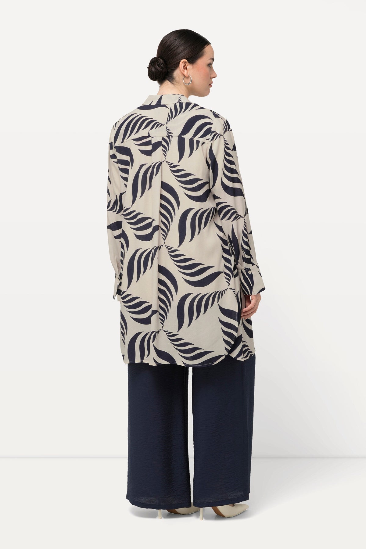 Ulla Popken Long Shirt in Beige