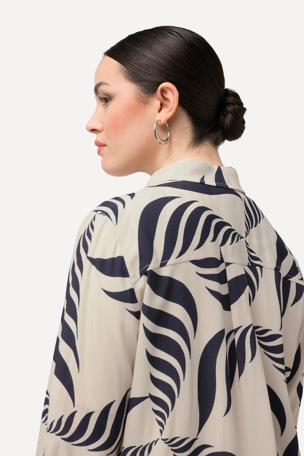 Ulla Popken Long Shirt in Beige