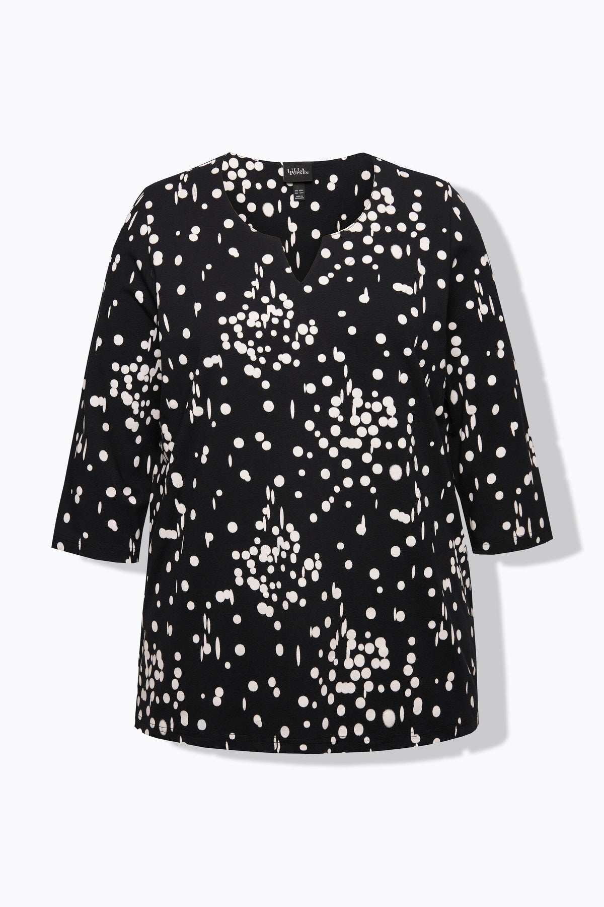 Ulla Popken Top in Black Polka Dot
