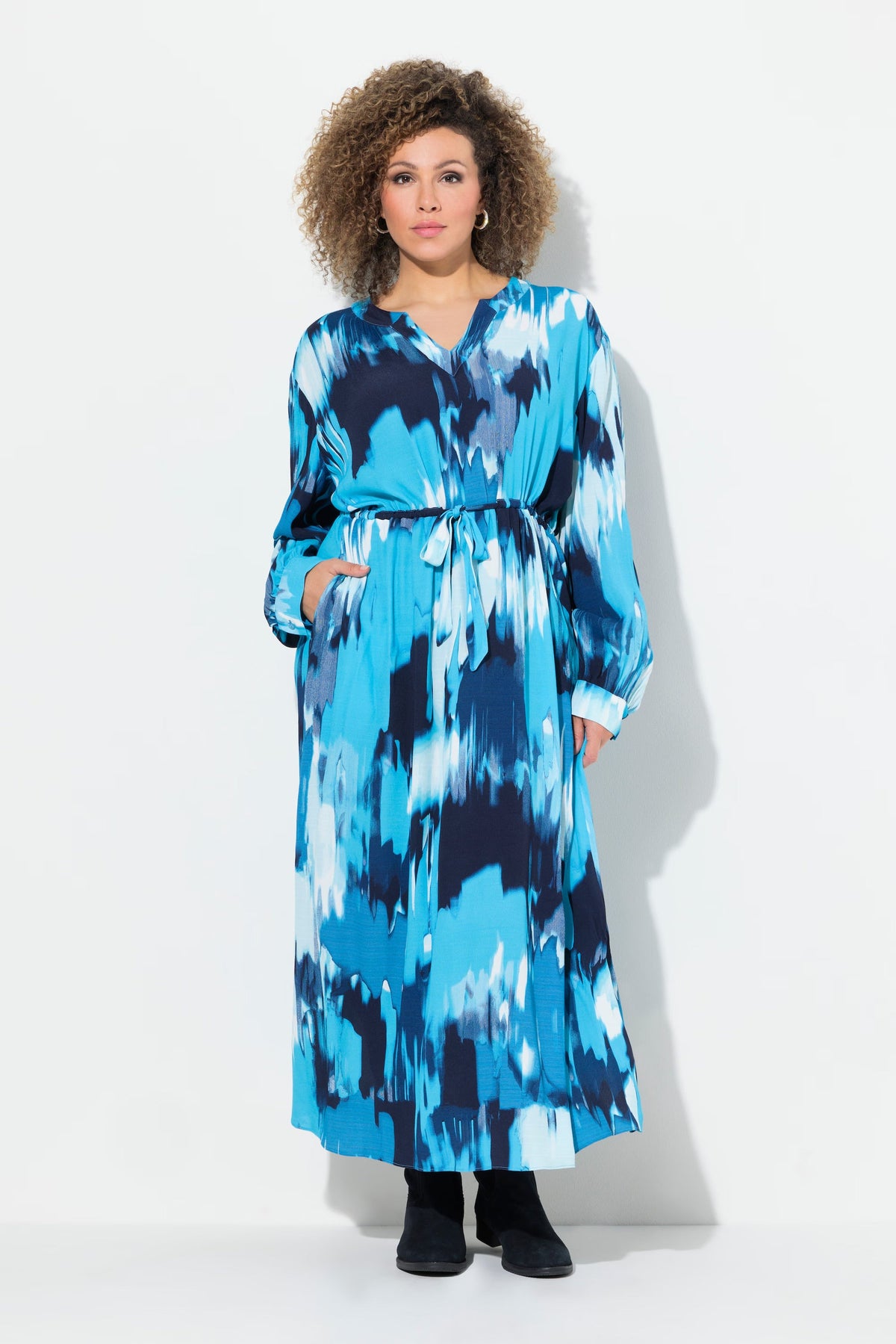 Ulla Popken Maxi Dress in Blue