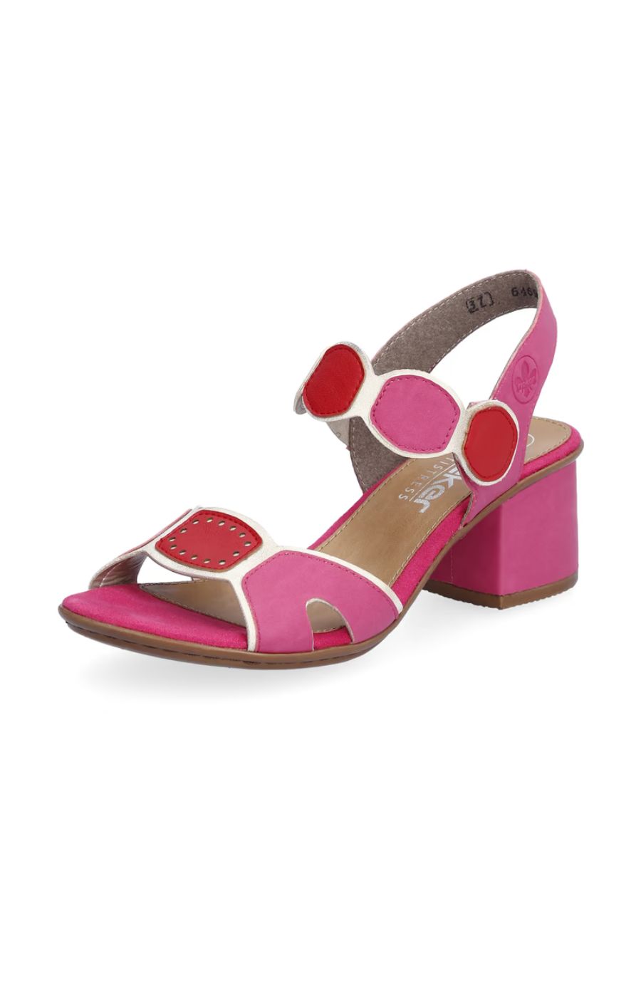 Rieker Block Heel Shoe in Pink