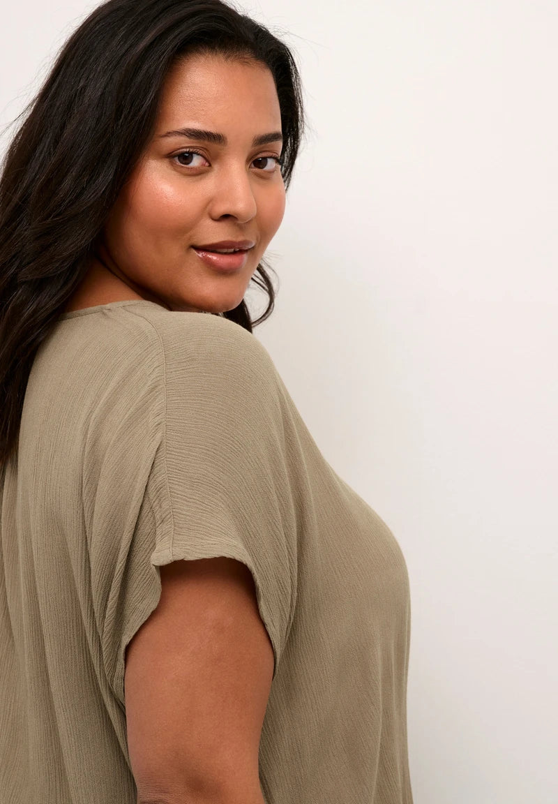 Kaffe Curve Ami Top in Brown - Wardrobe Plus
