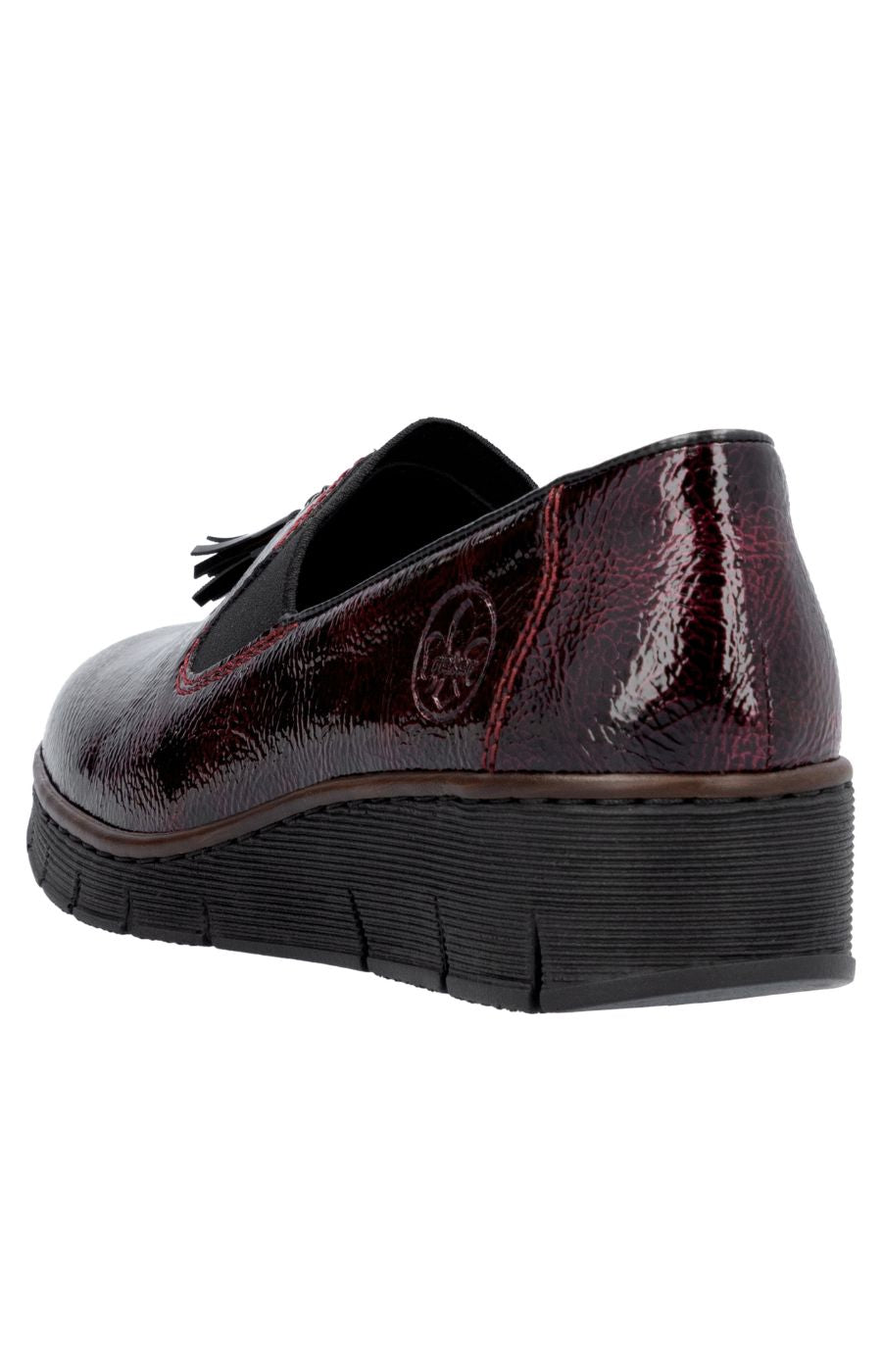 Rieker Leather Loafer in Red