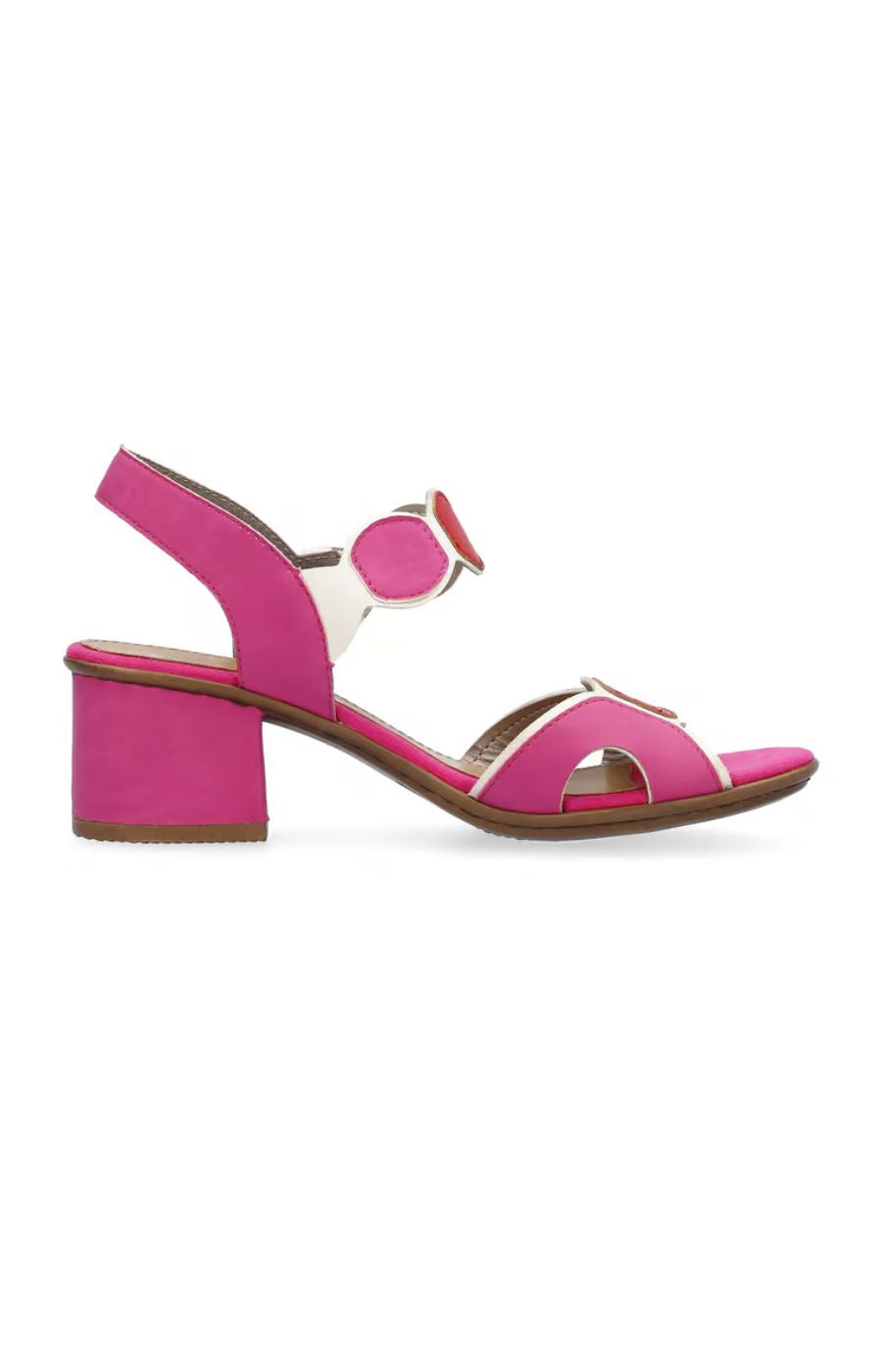 Rieker Block Heel Shoe in Pink