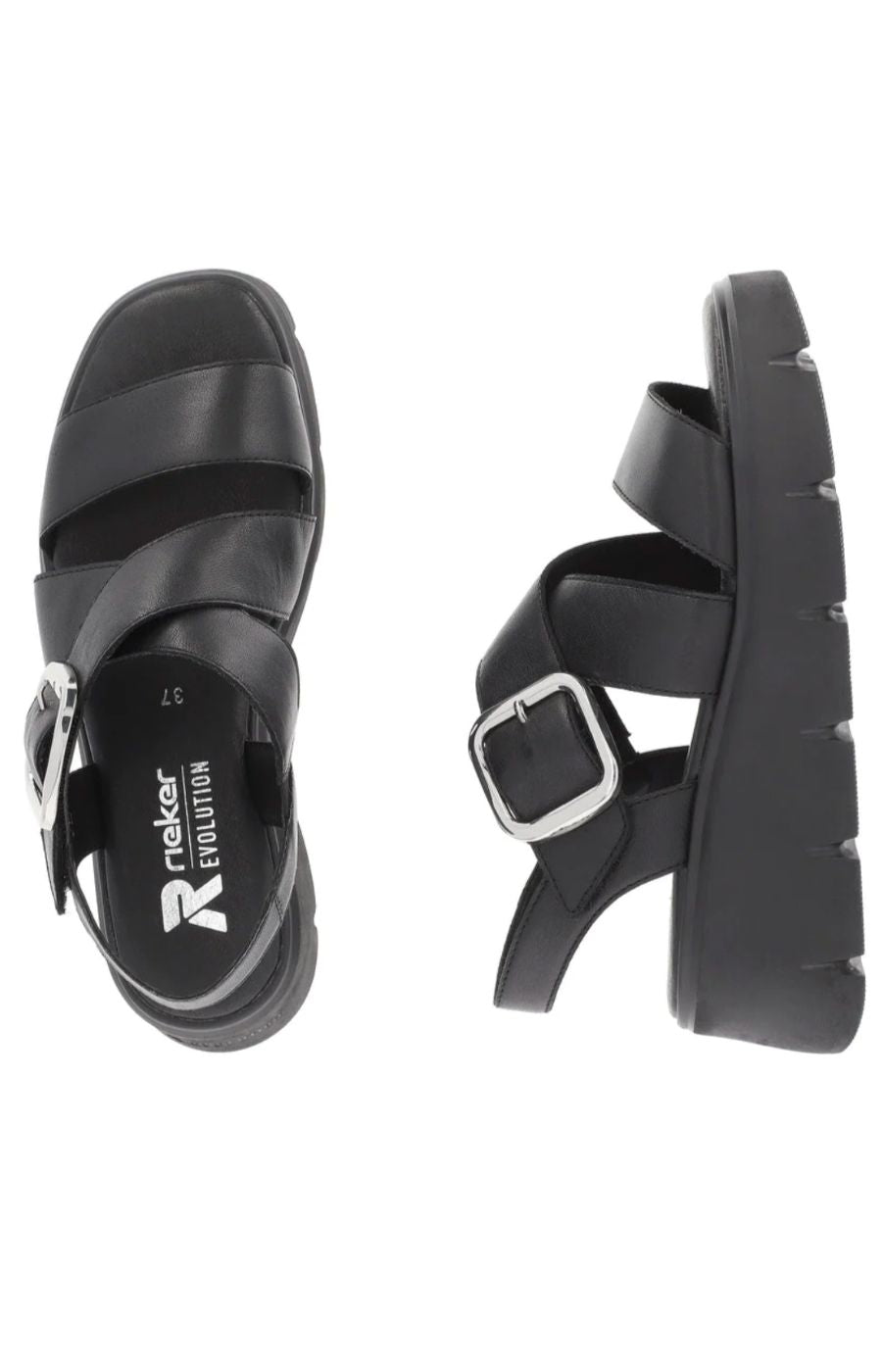 Rieker Black Criss Cross Sandal