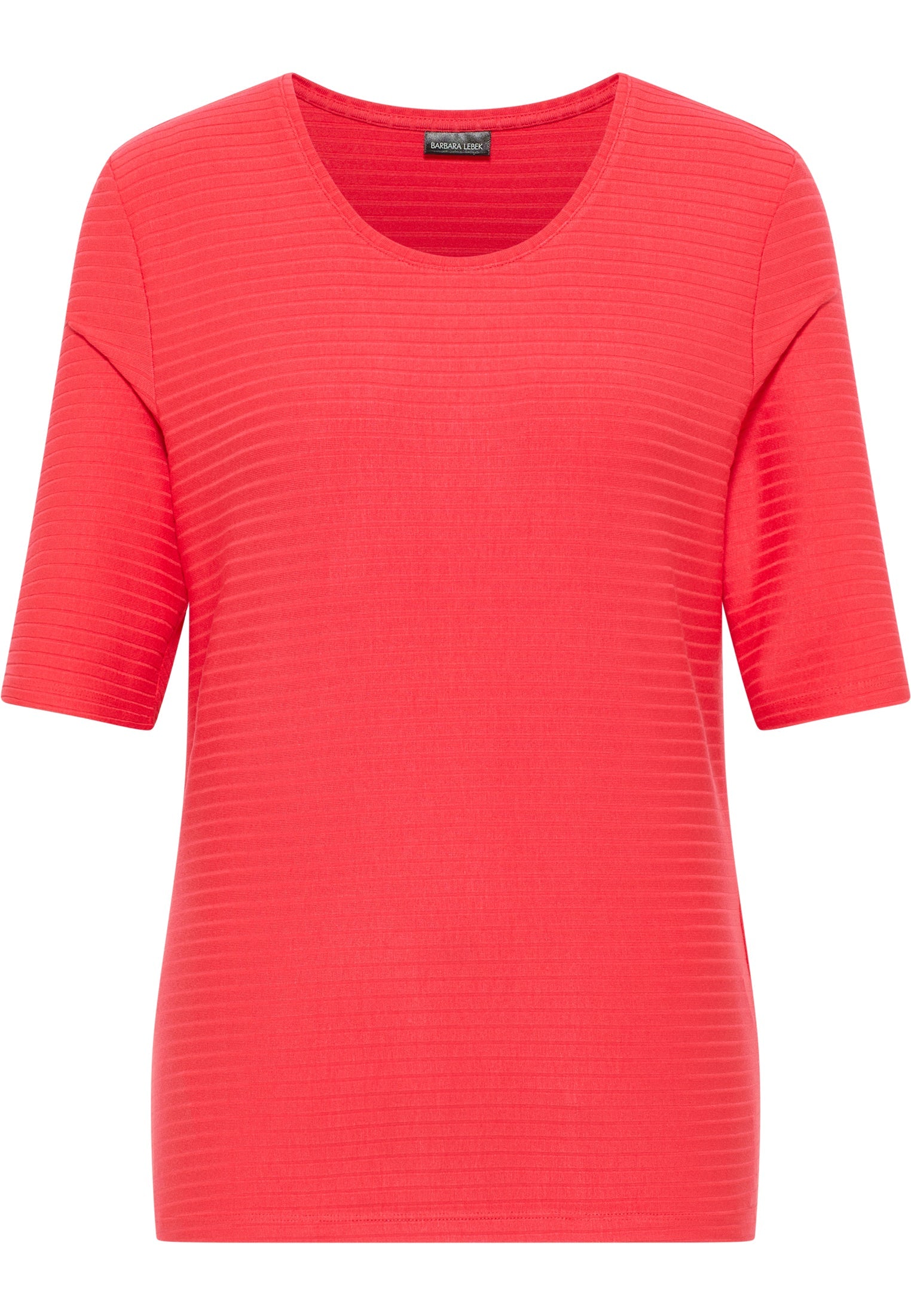 Barbara Lebek Ribbed Tee in Red - Wardrobe Plus