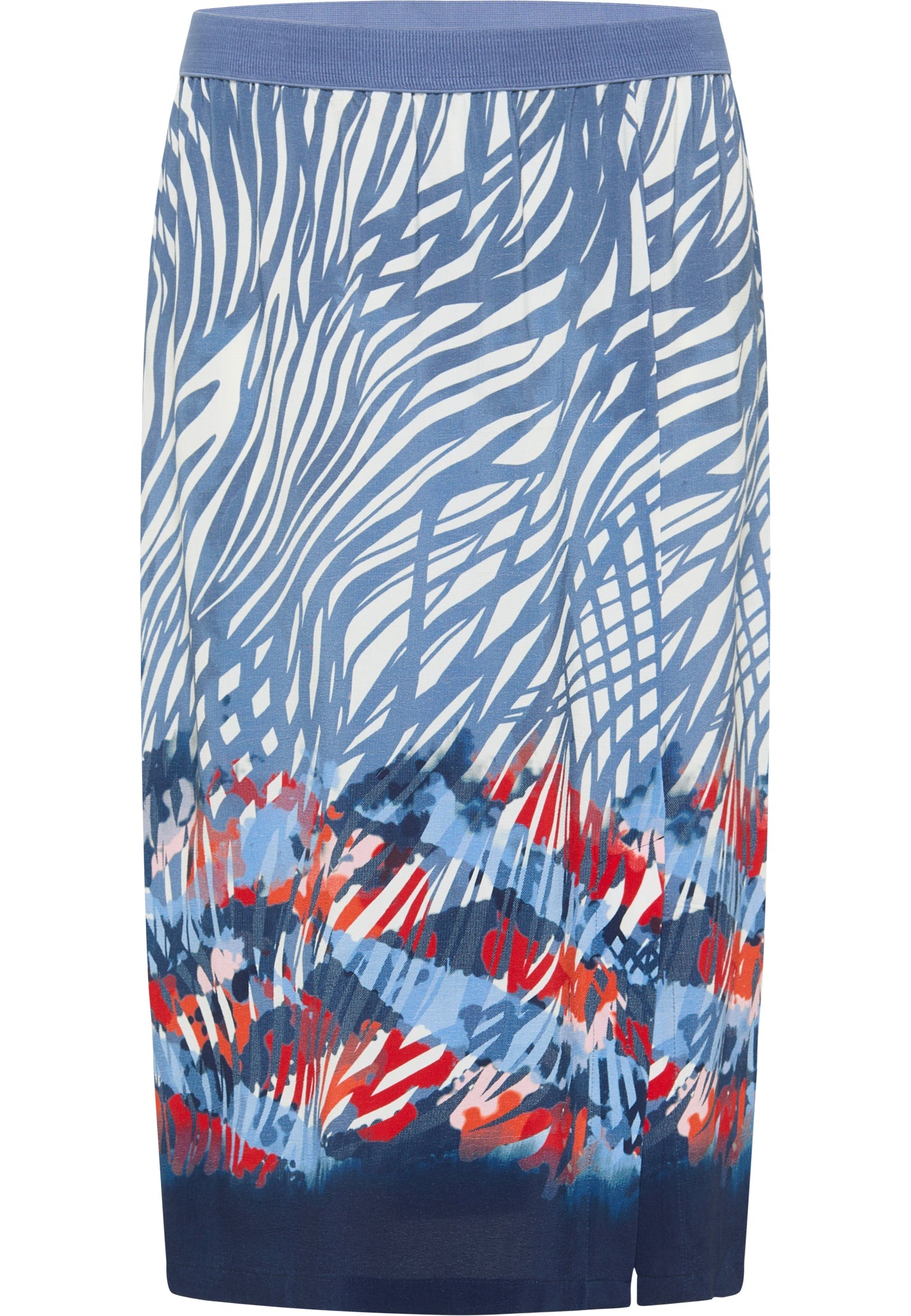 Barbara Lebek Printed Skirt in Blue - Wardrobe Plus
