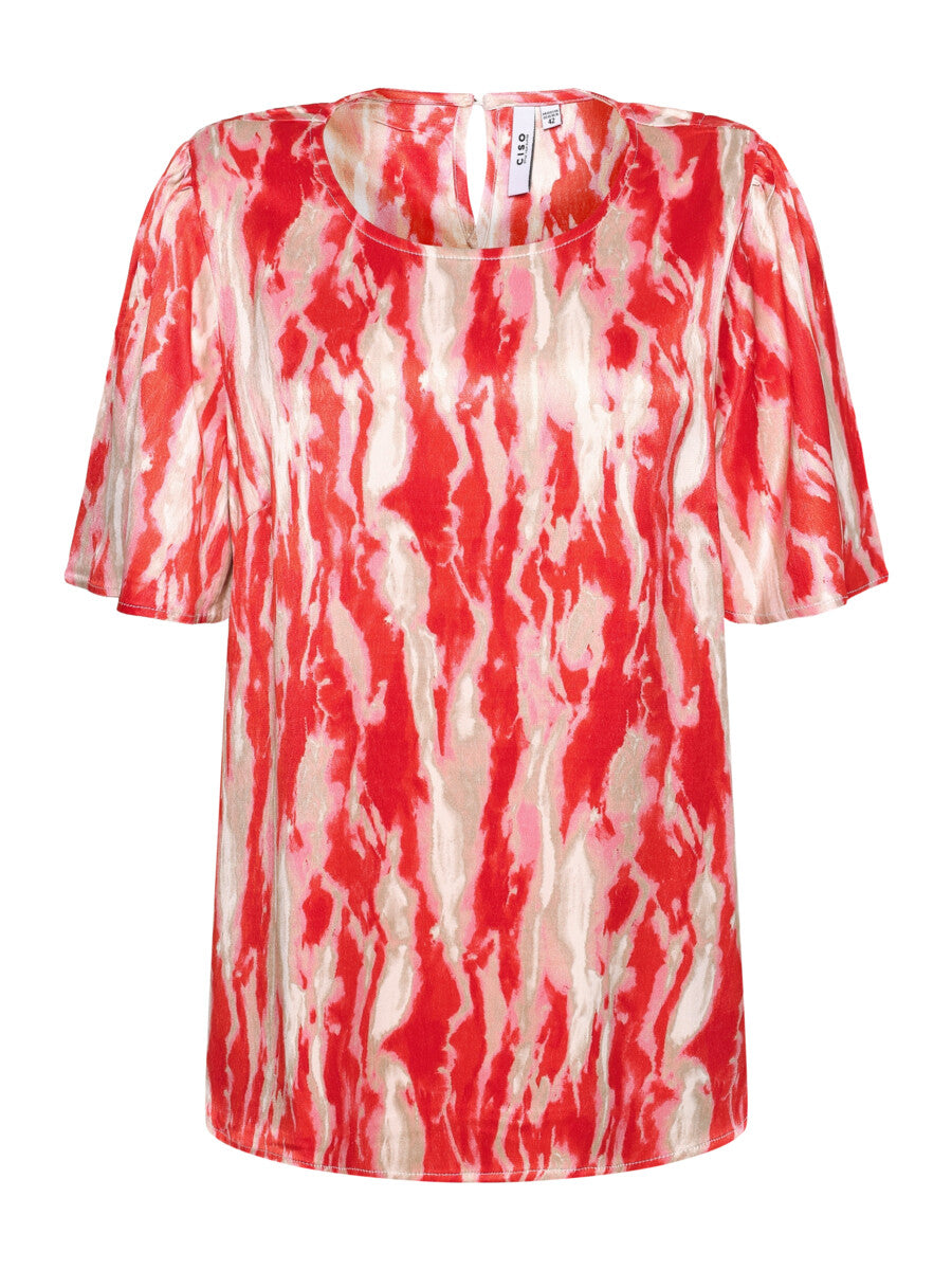 Ciso Blouse in Red Tie Dye