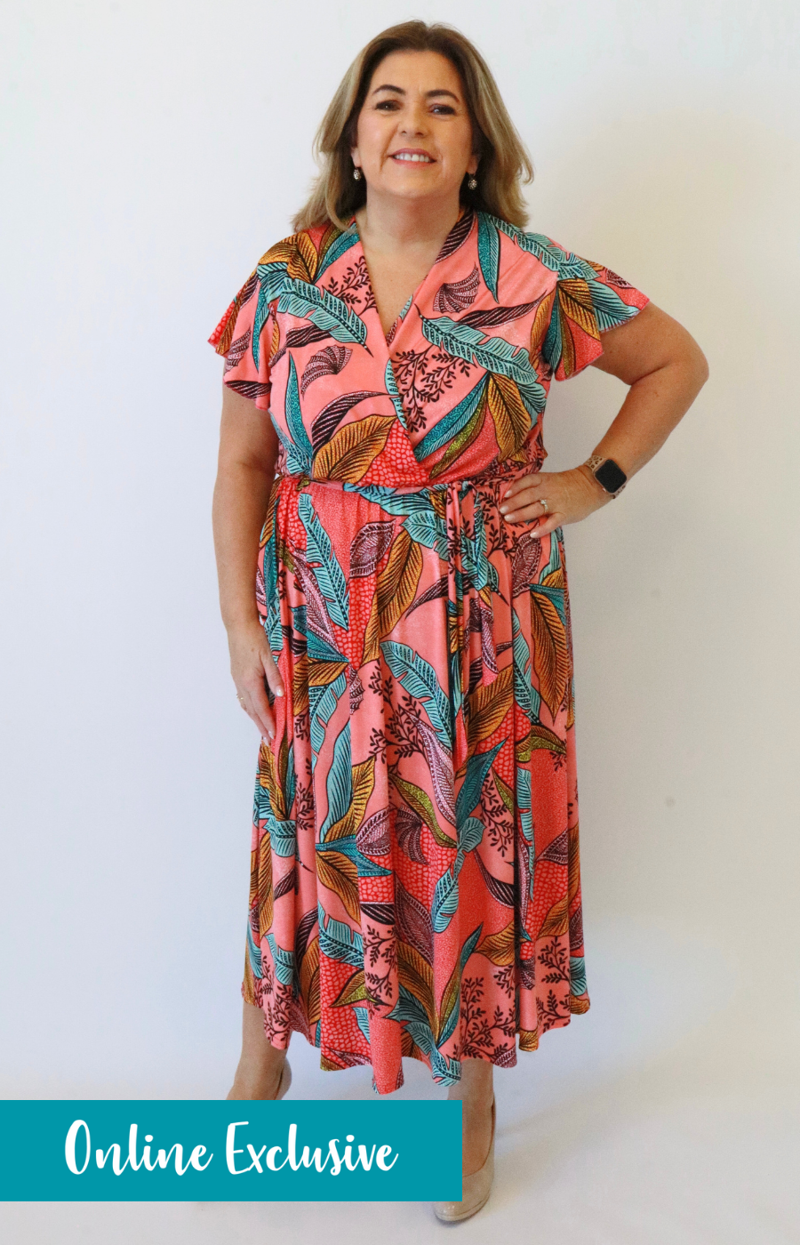 Dani Dress in Tropical Coral