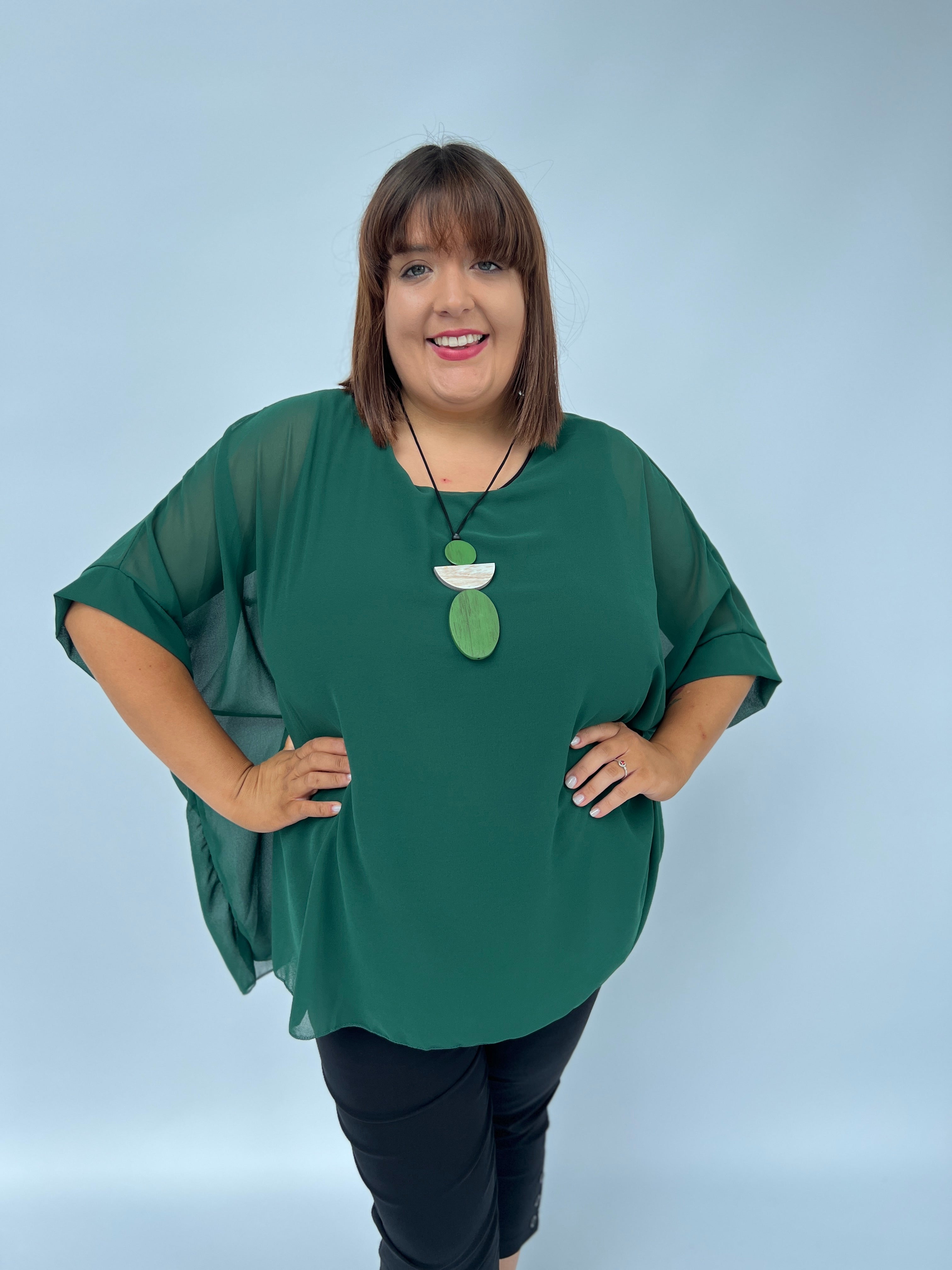 Alice Blouse in Forest Green