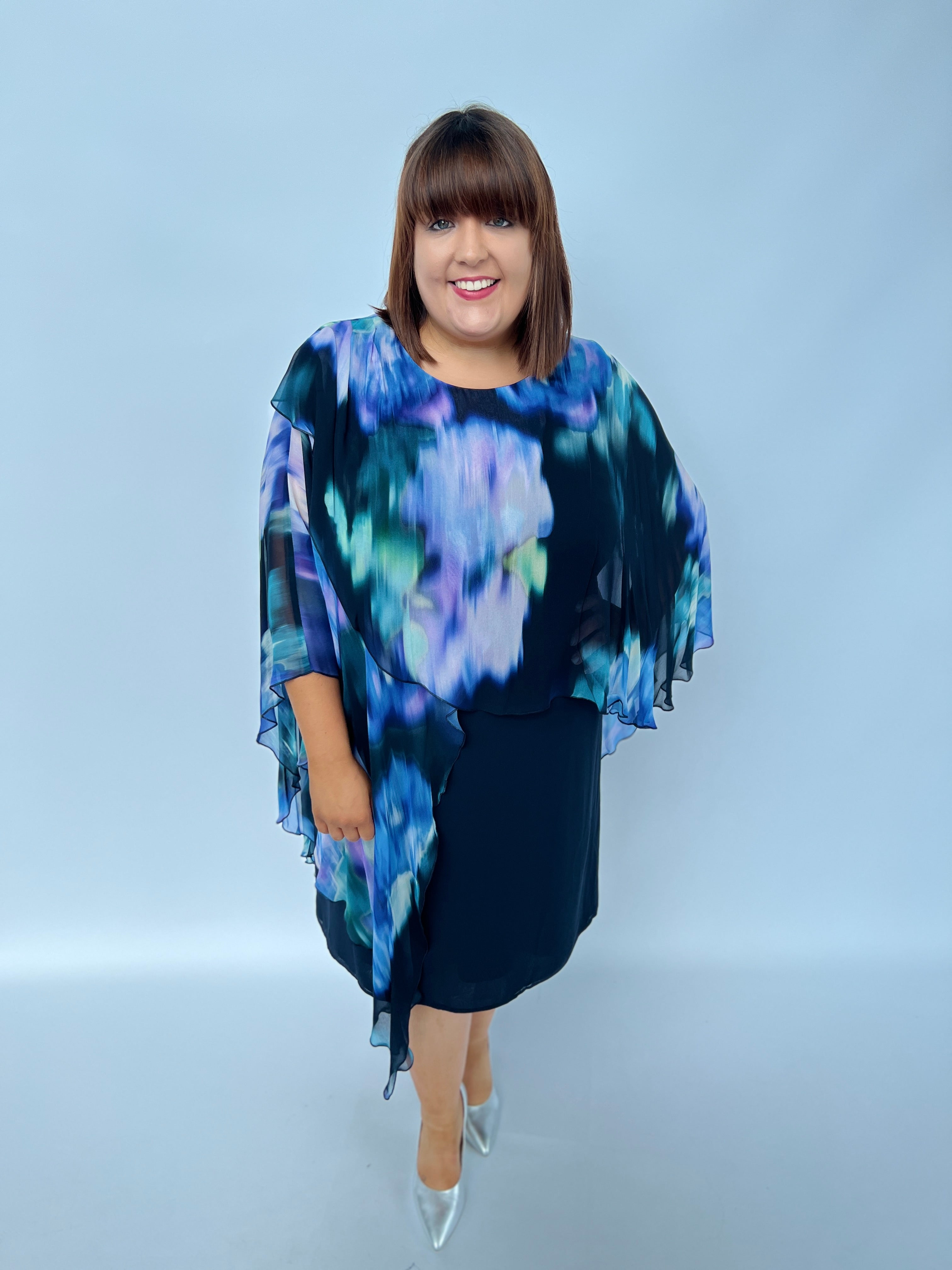 Godske Dress in Watercolour Navy