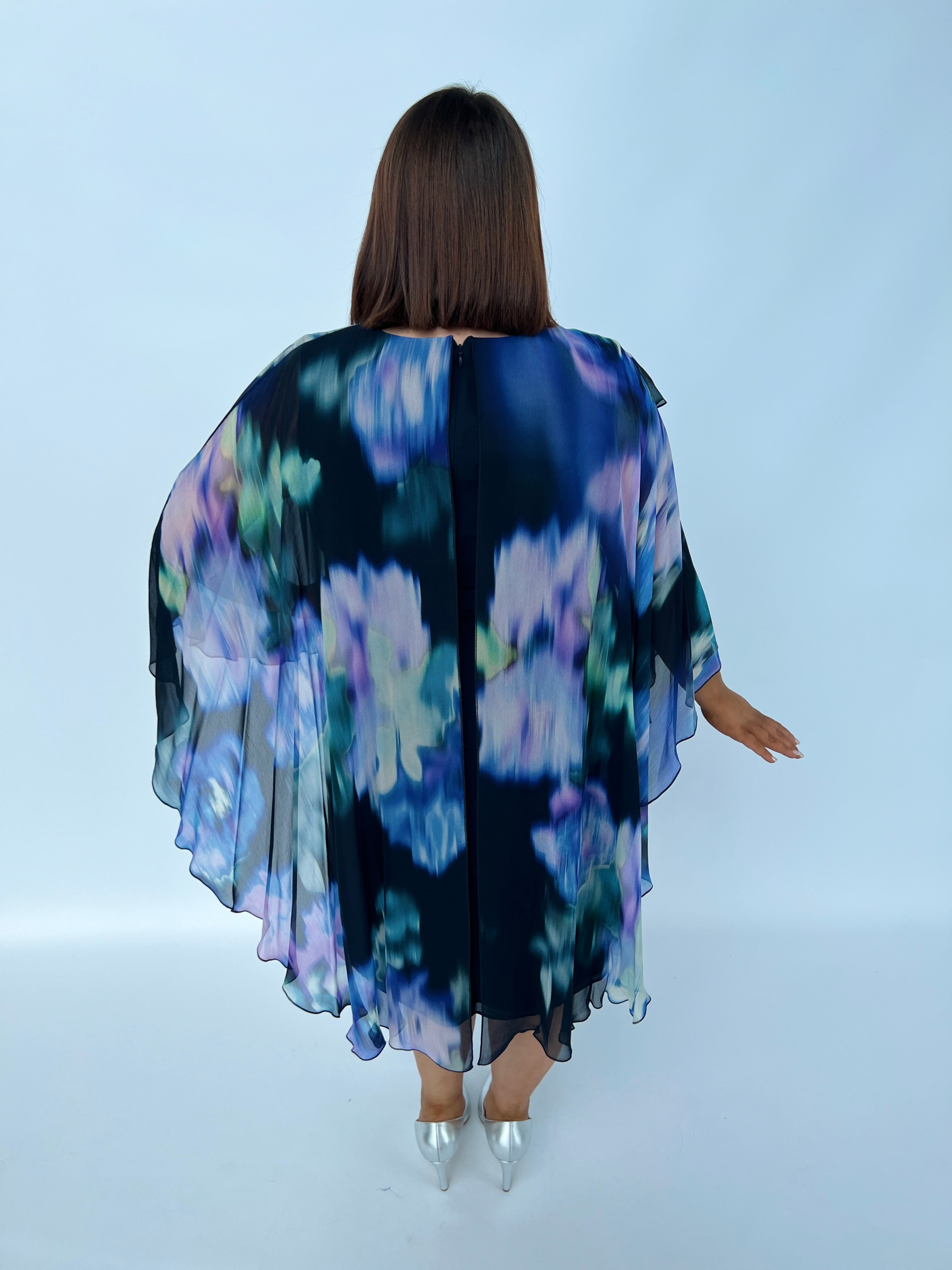 Godske Dress in Watercolour Navy