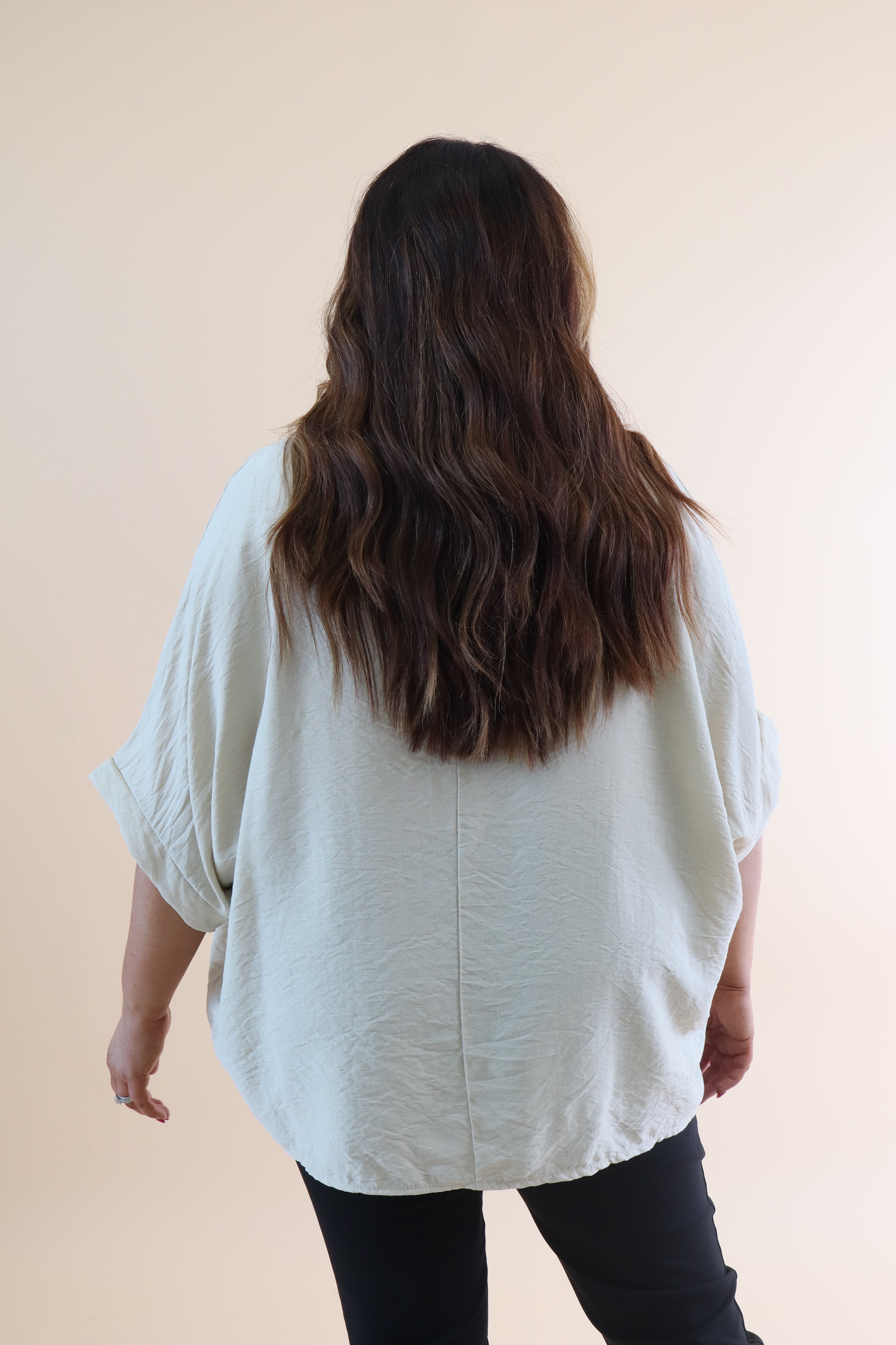 Vita Cowl Neck Blouse in Beige