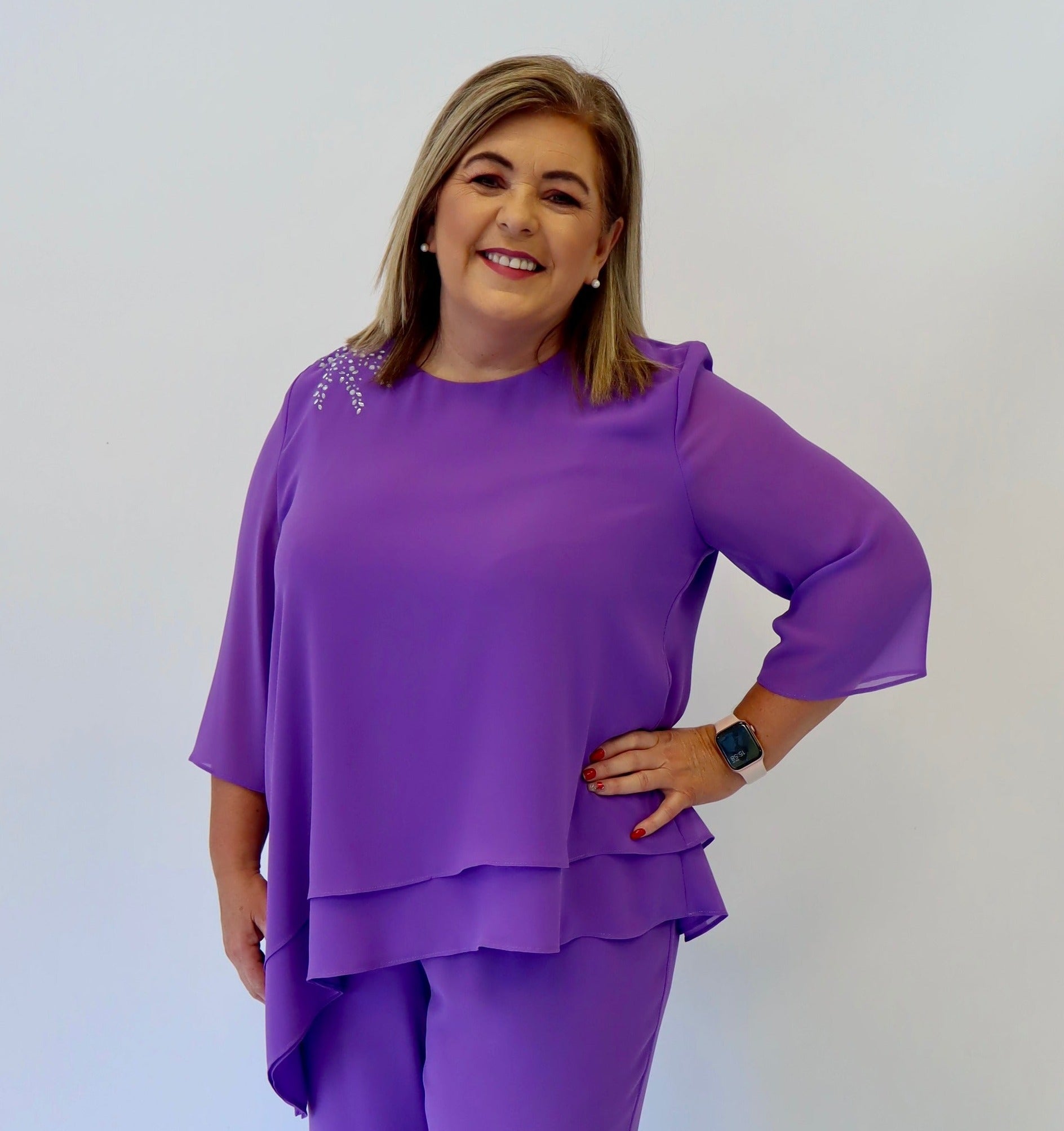 Godske Waterfall Blouse in Purple