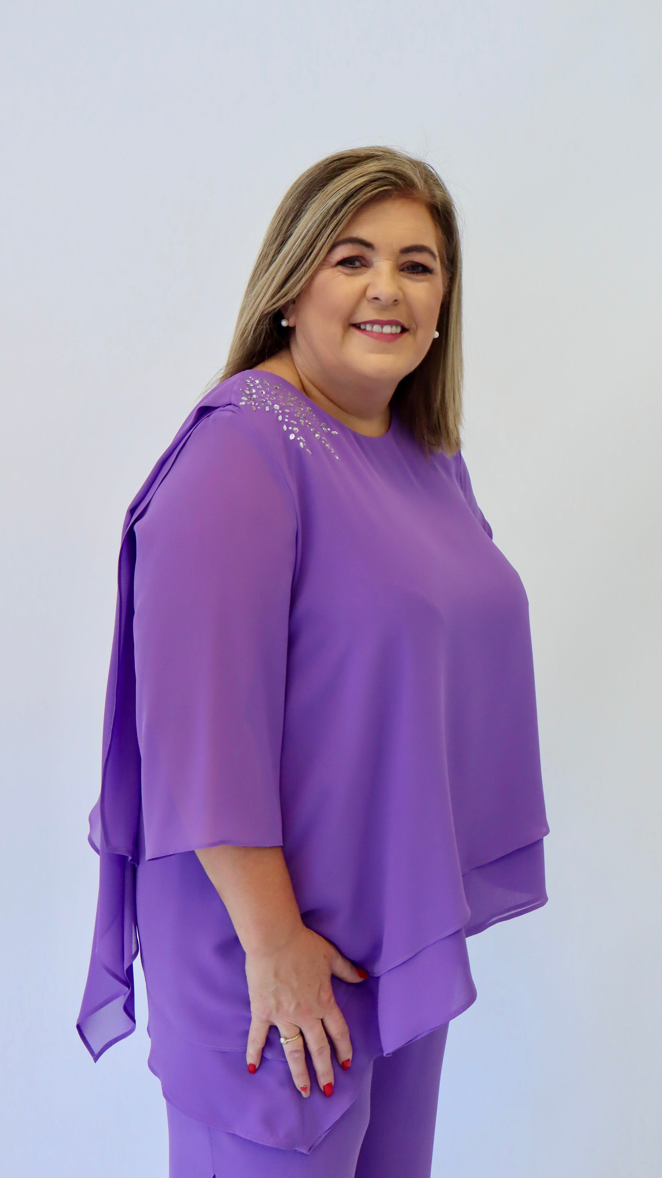 Godske Waterfall Blouse in Purple