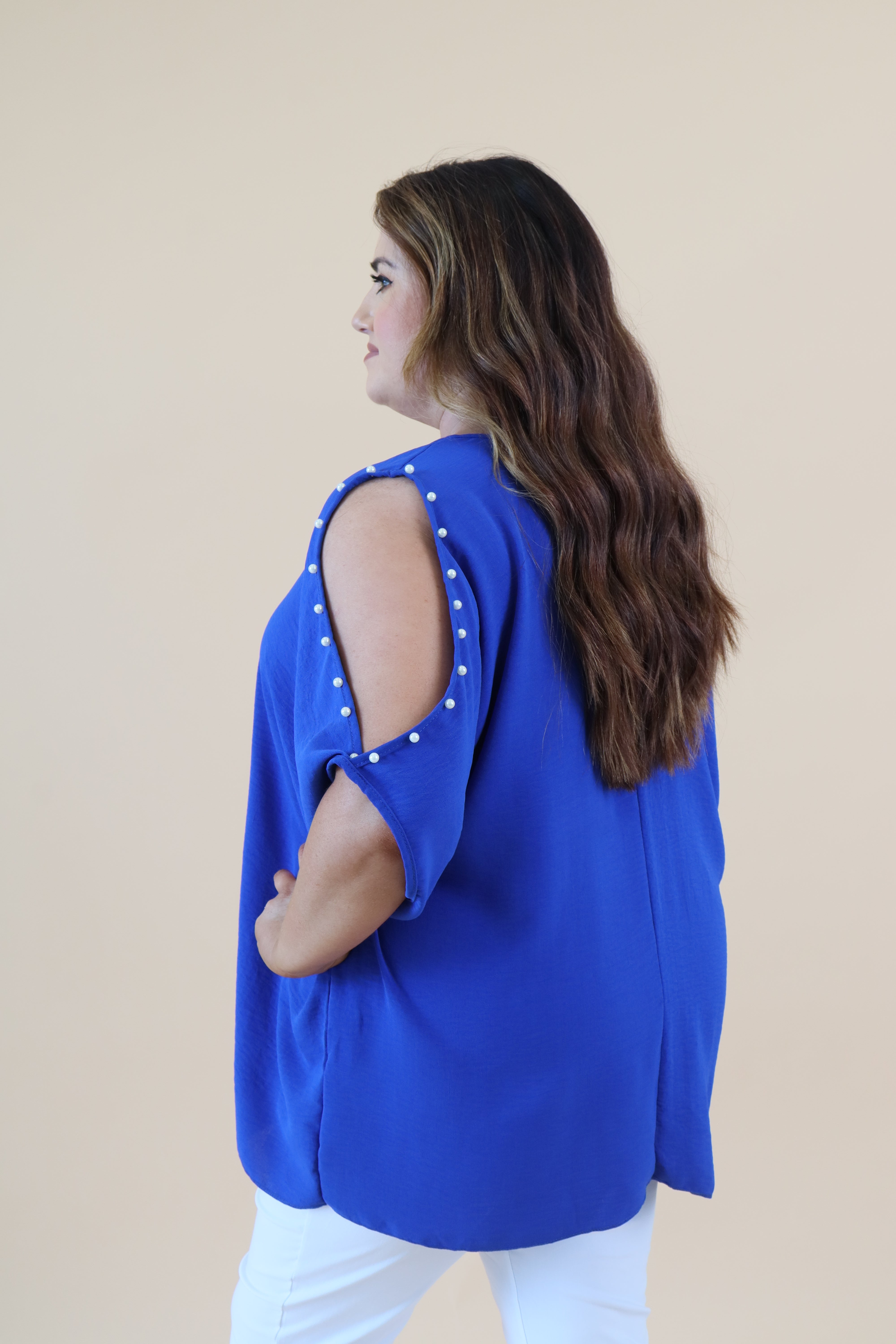 Pearl Top in Royal Blue