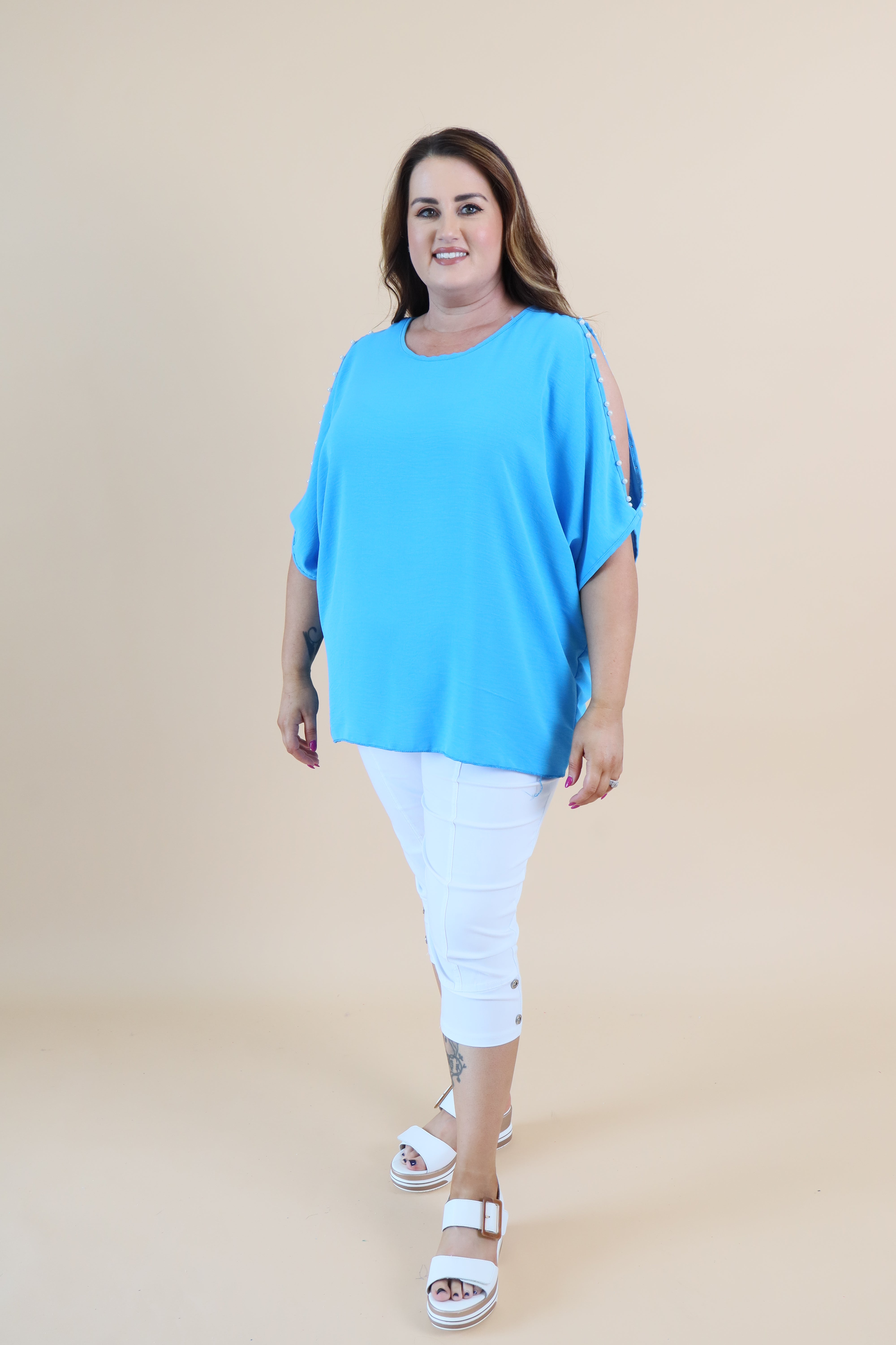 Pearl Top in Light Blue