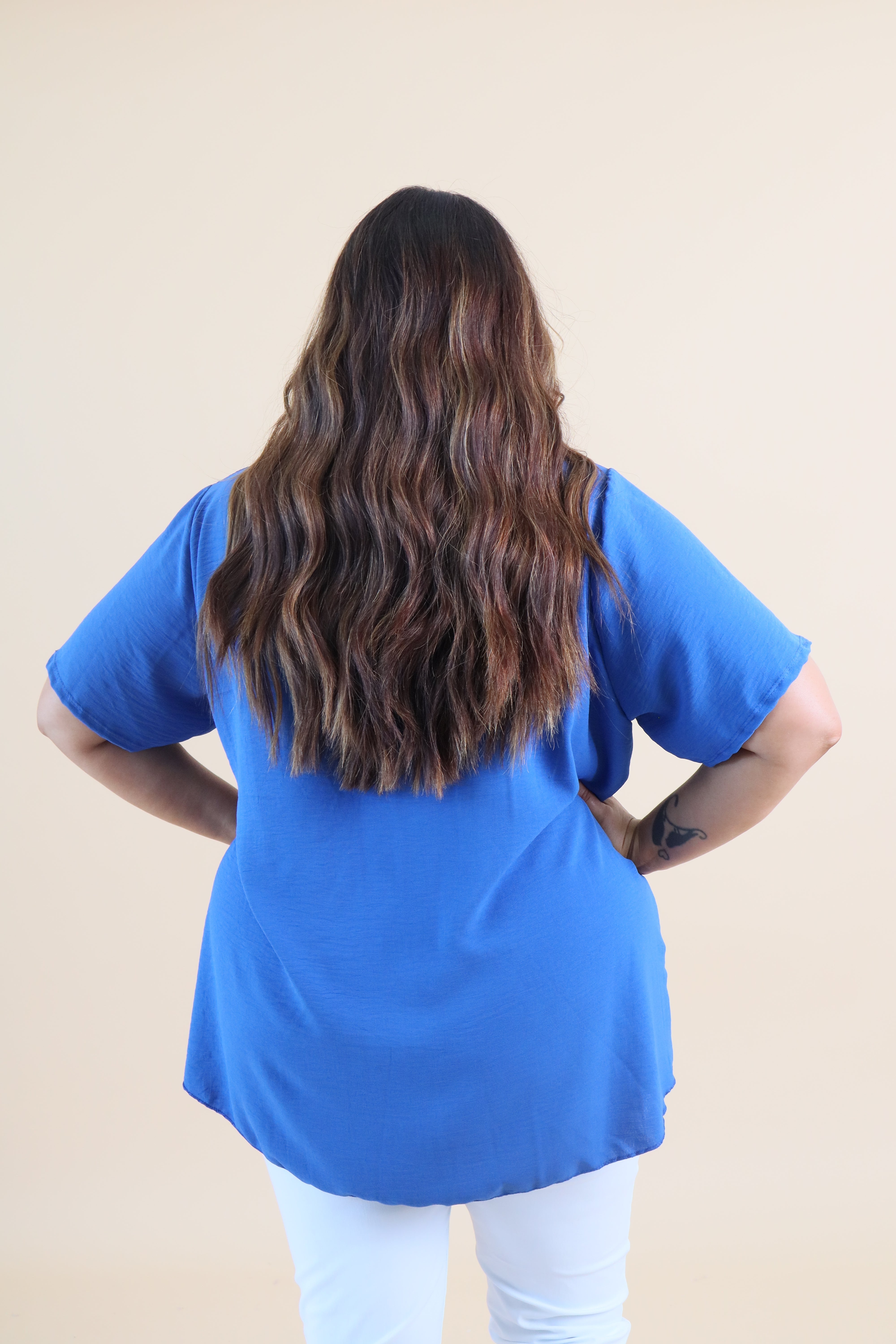 Ruth Sequin Top in Royal Blue