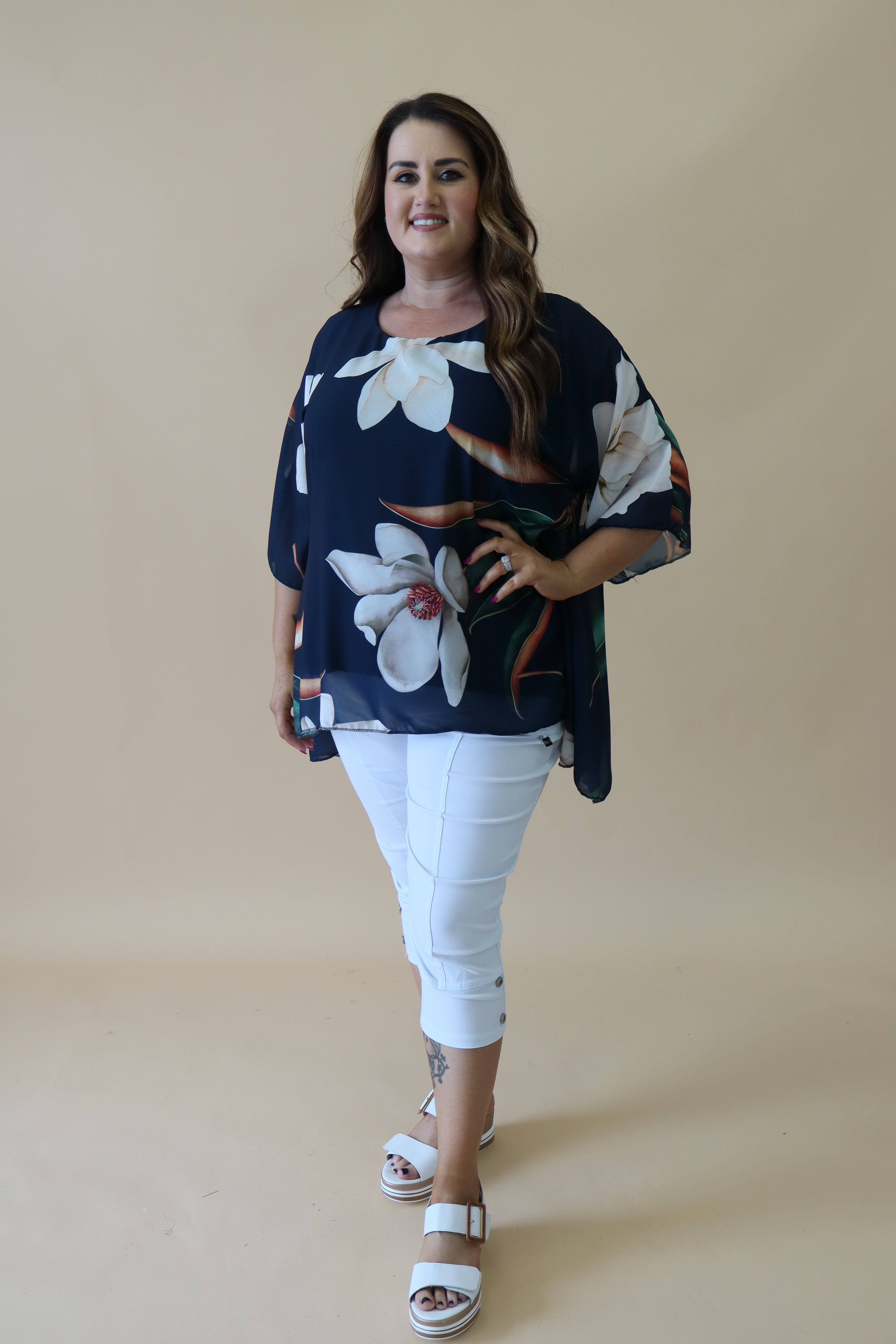 Camila Blouse in Navy