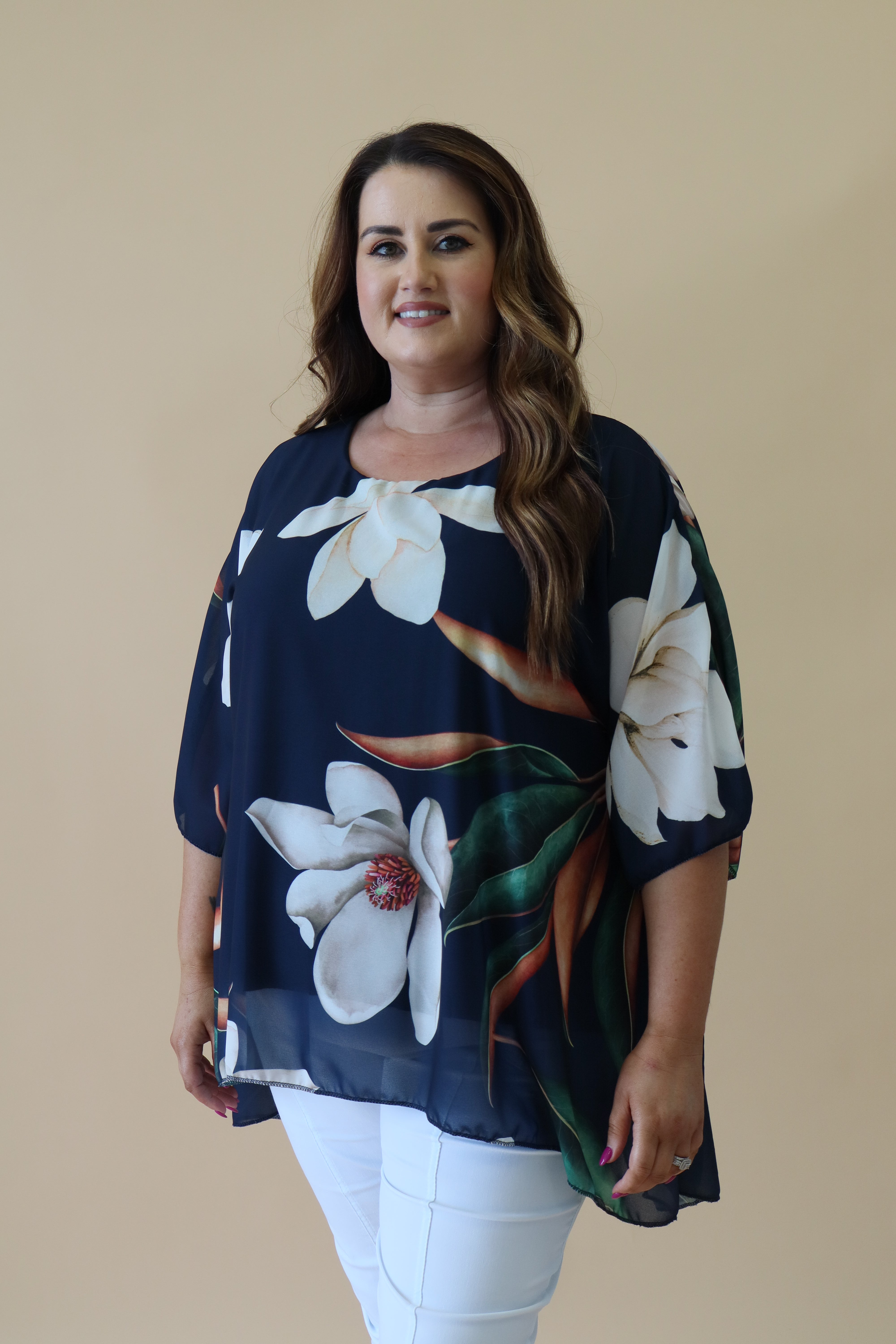 Camila Blouse in Navy