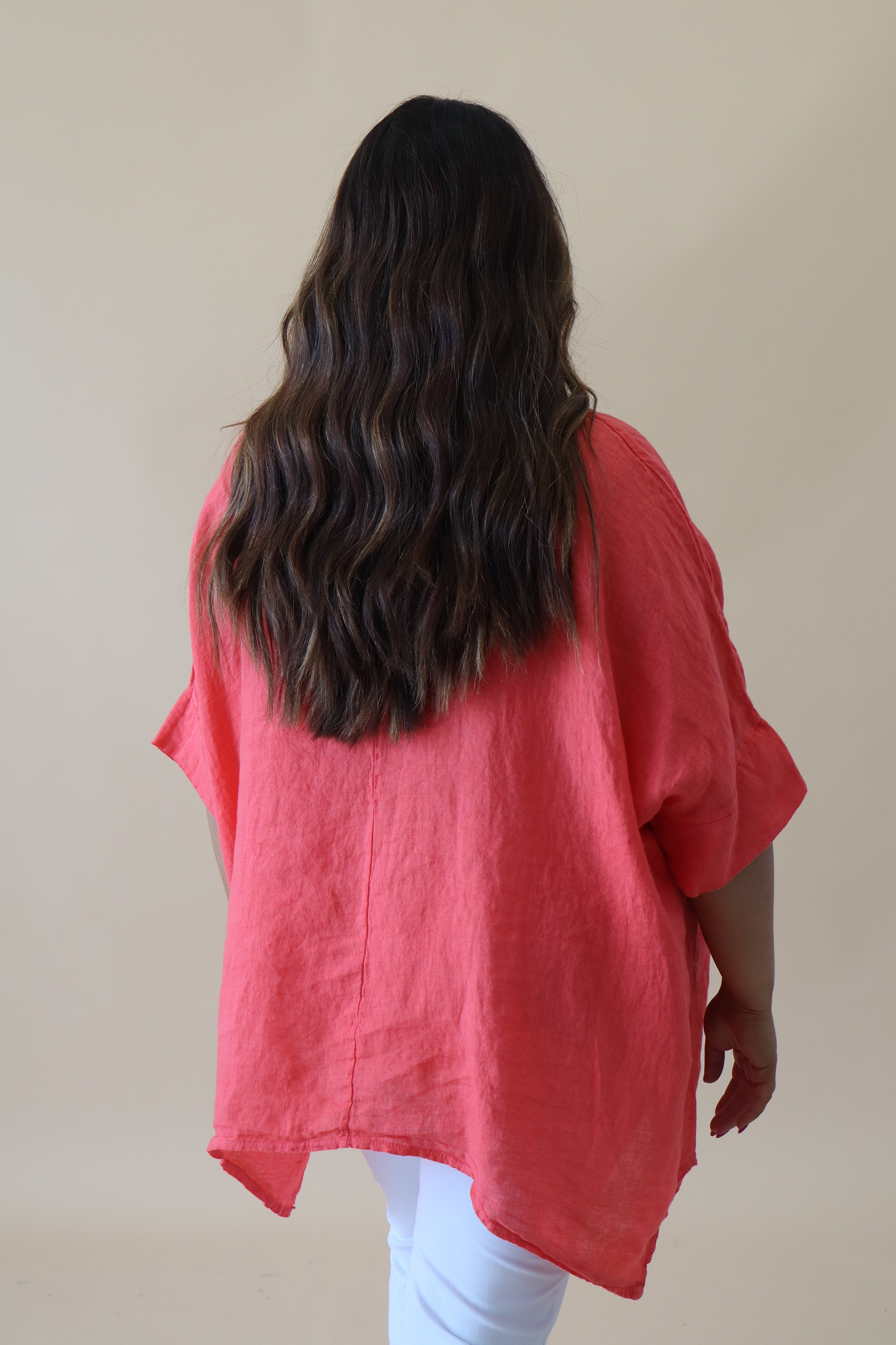 Jessie Linen Tunic in Salmon