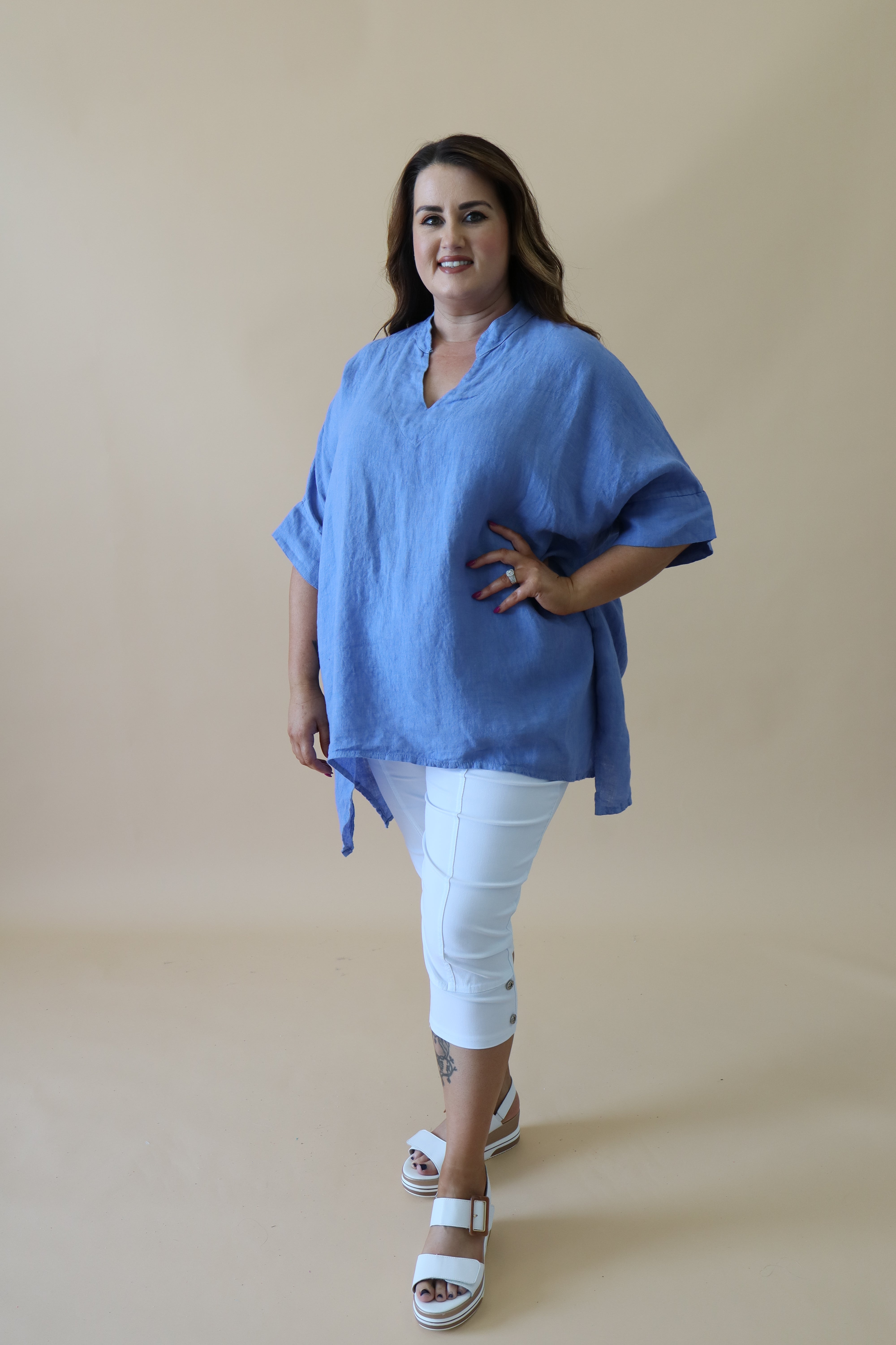 Jessie Linen Tunic in Denim