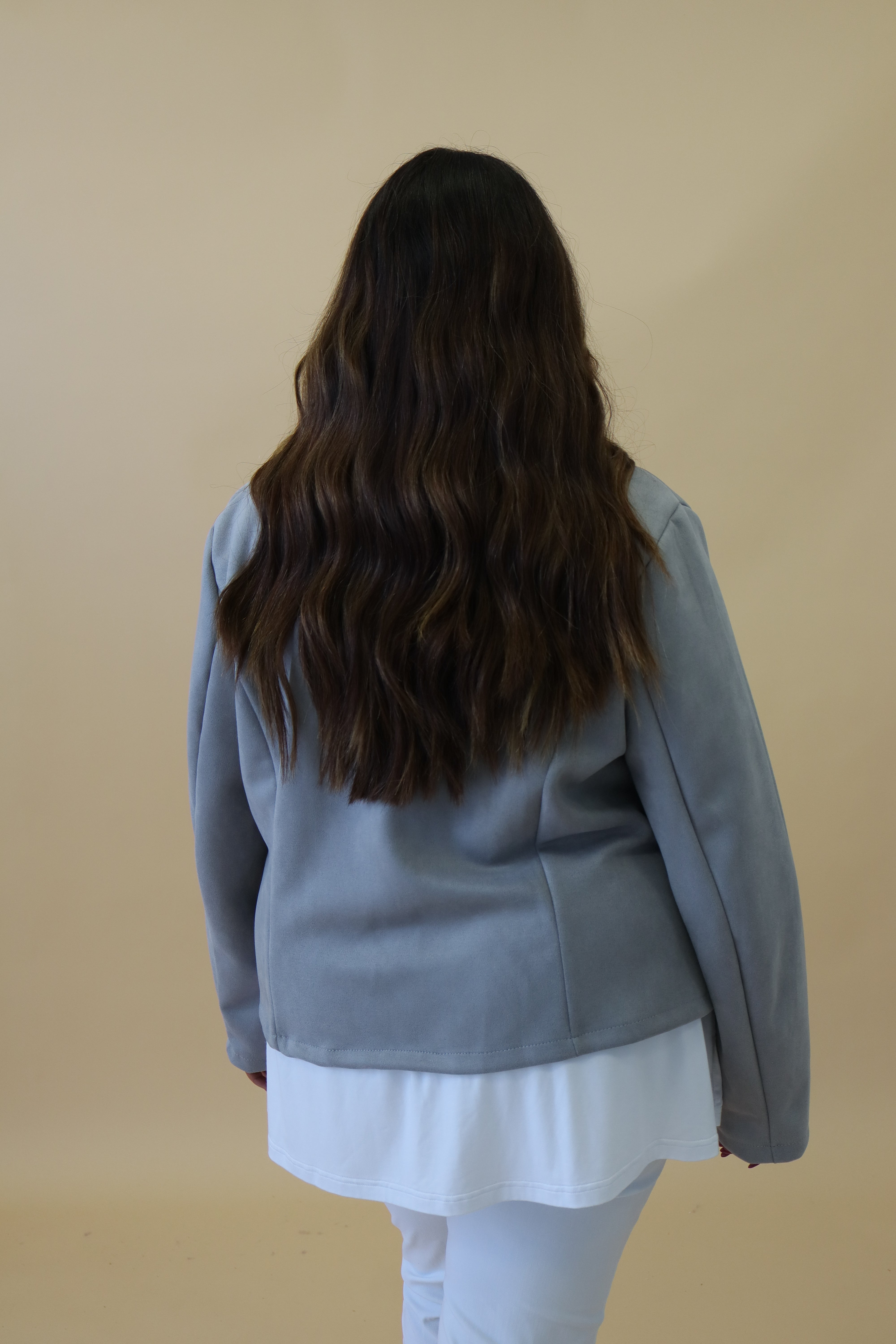Veda Suede Military Jacket in Grey
