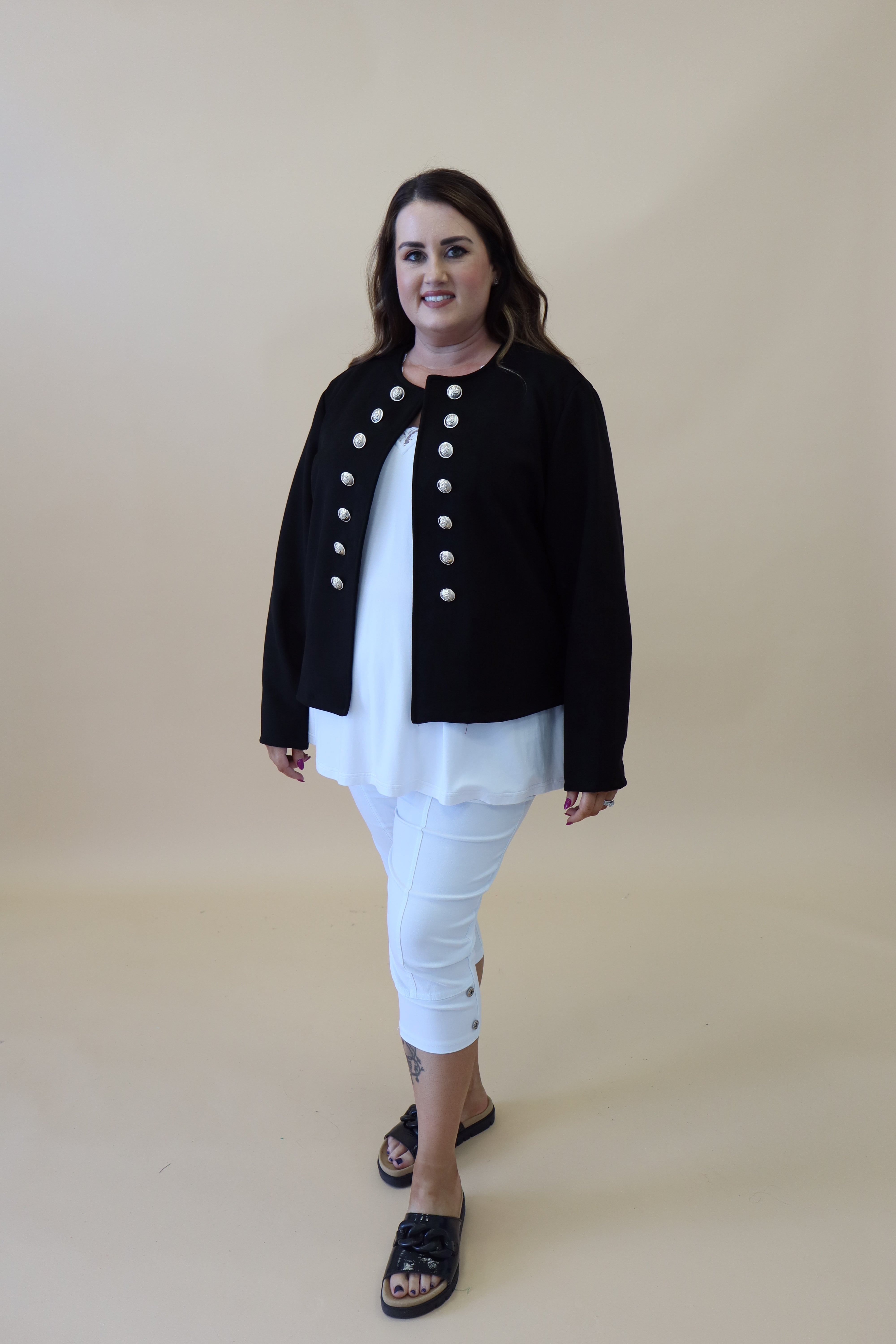 Veda Suede Military Jacket in Black