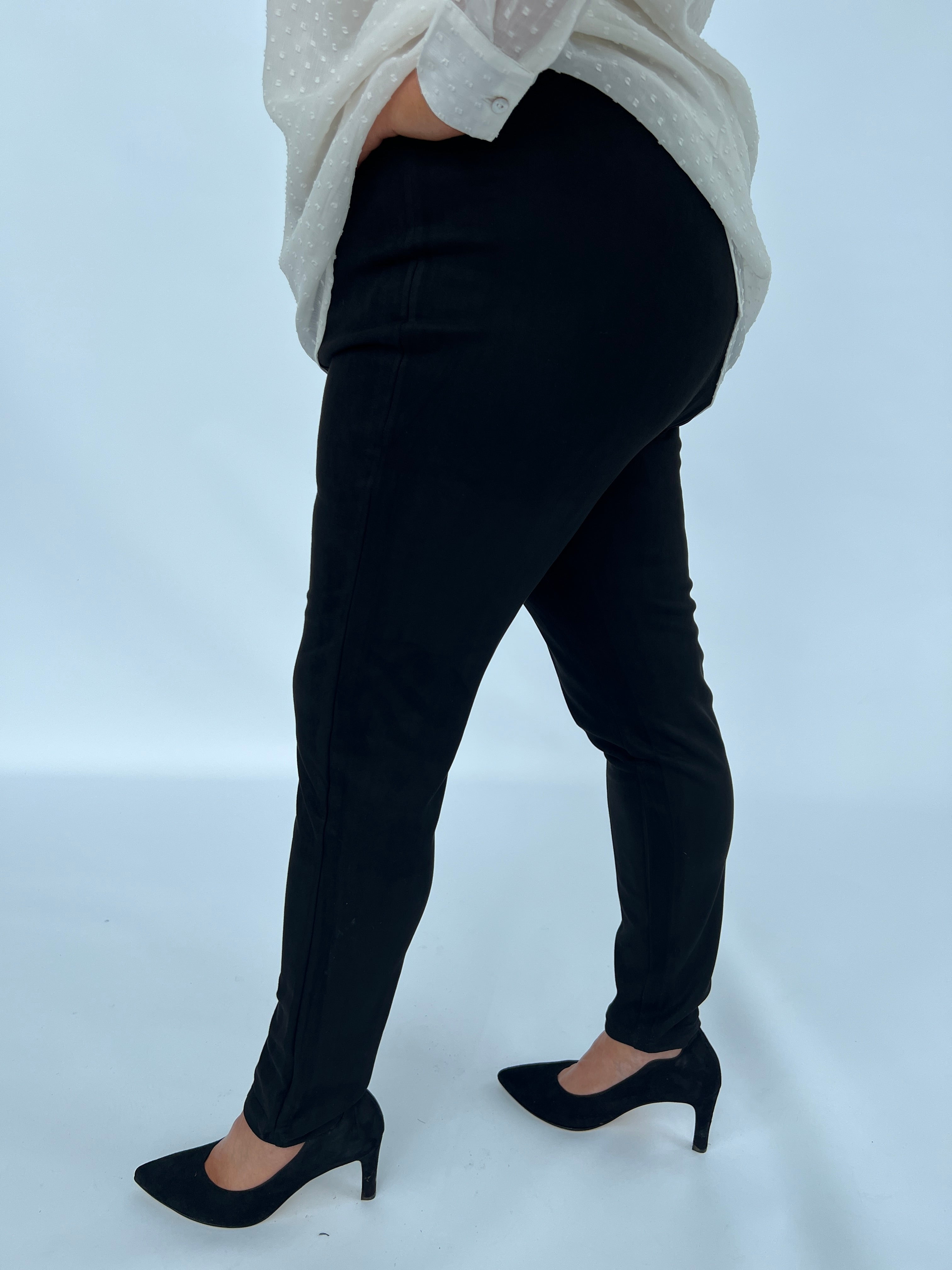 Pinns Suede Trousers in Black
