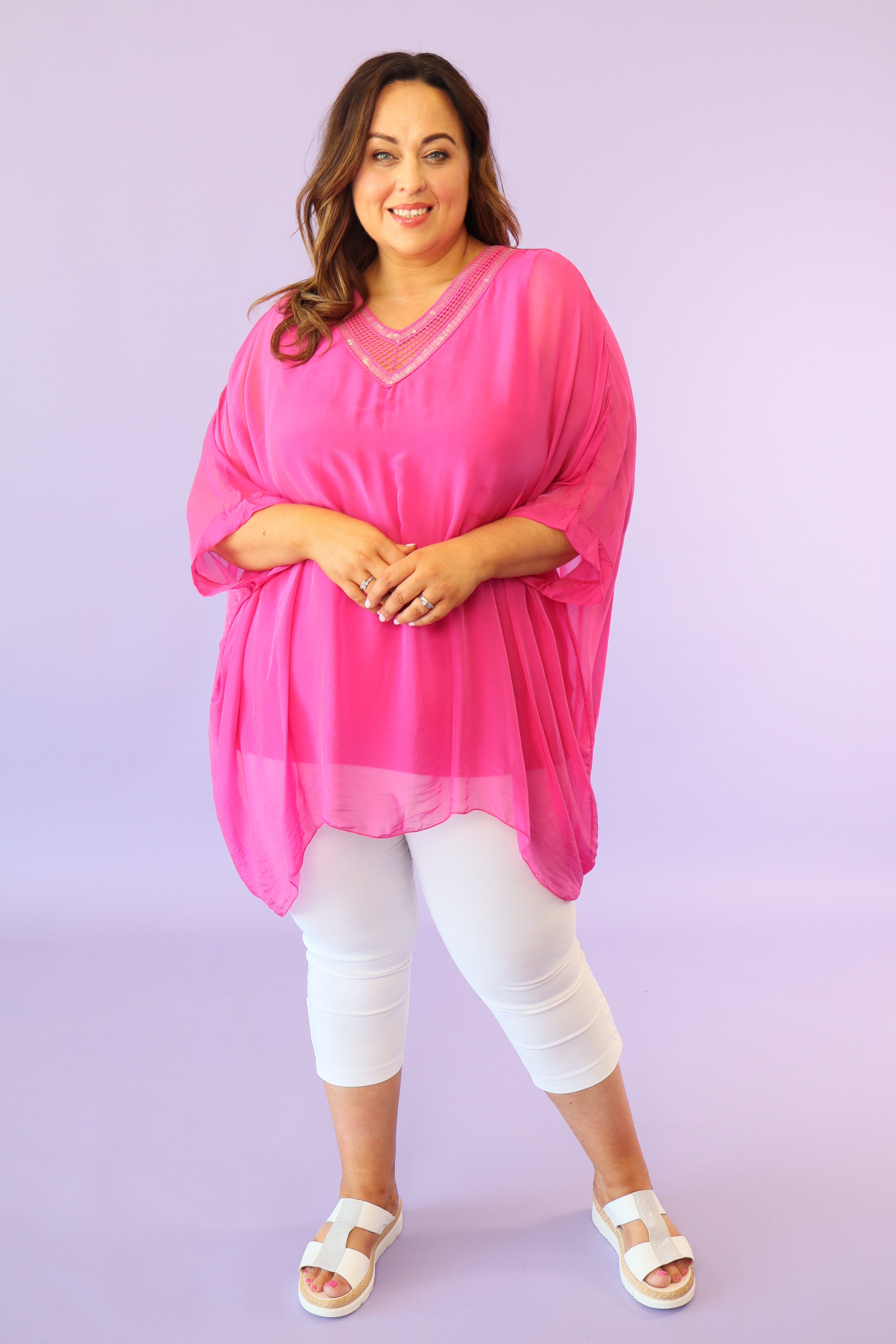 Ruby Sequin Blouse in Pink