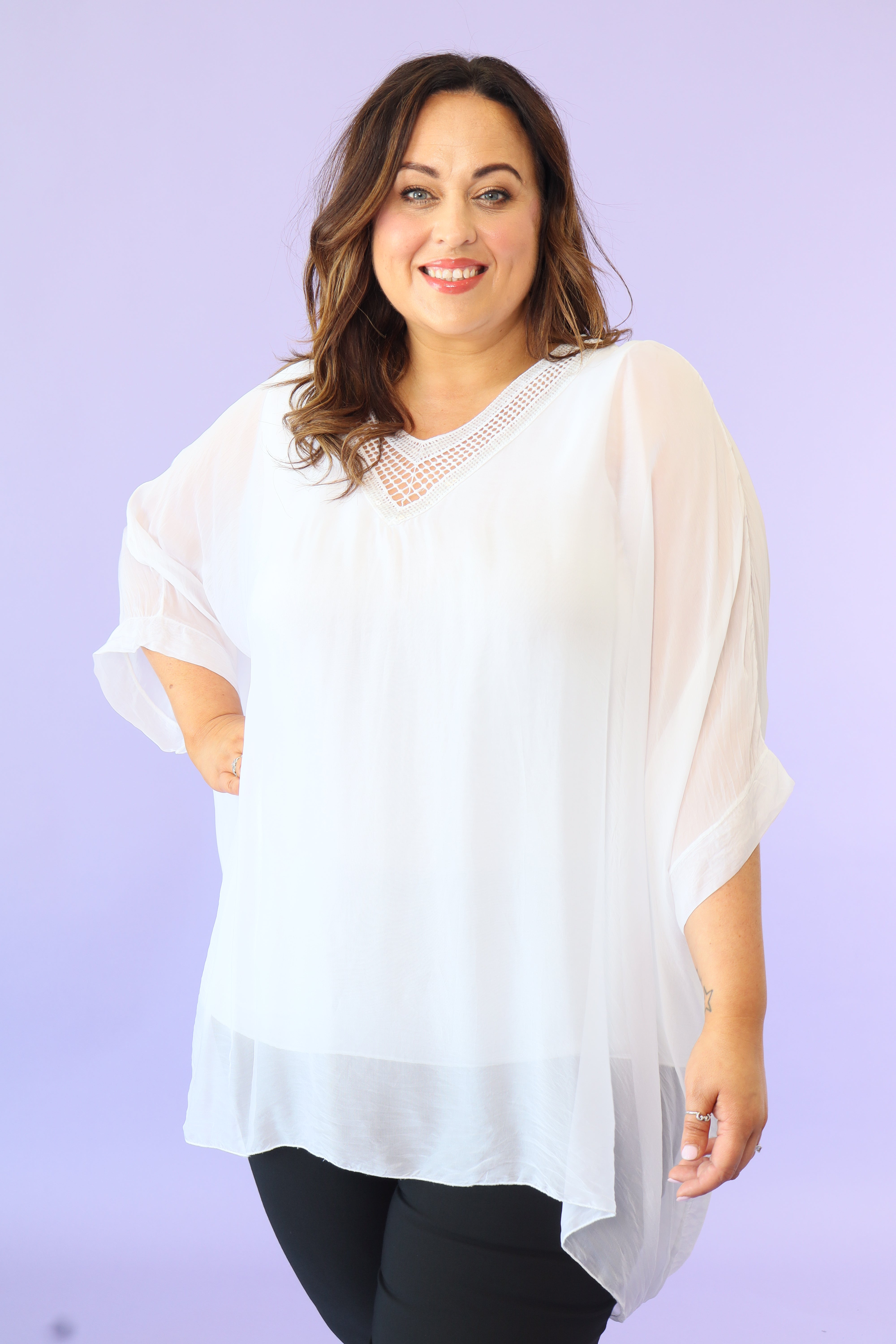 Ruby Sequin Blouse in White