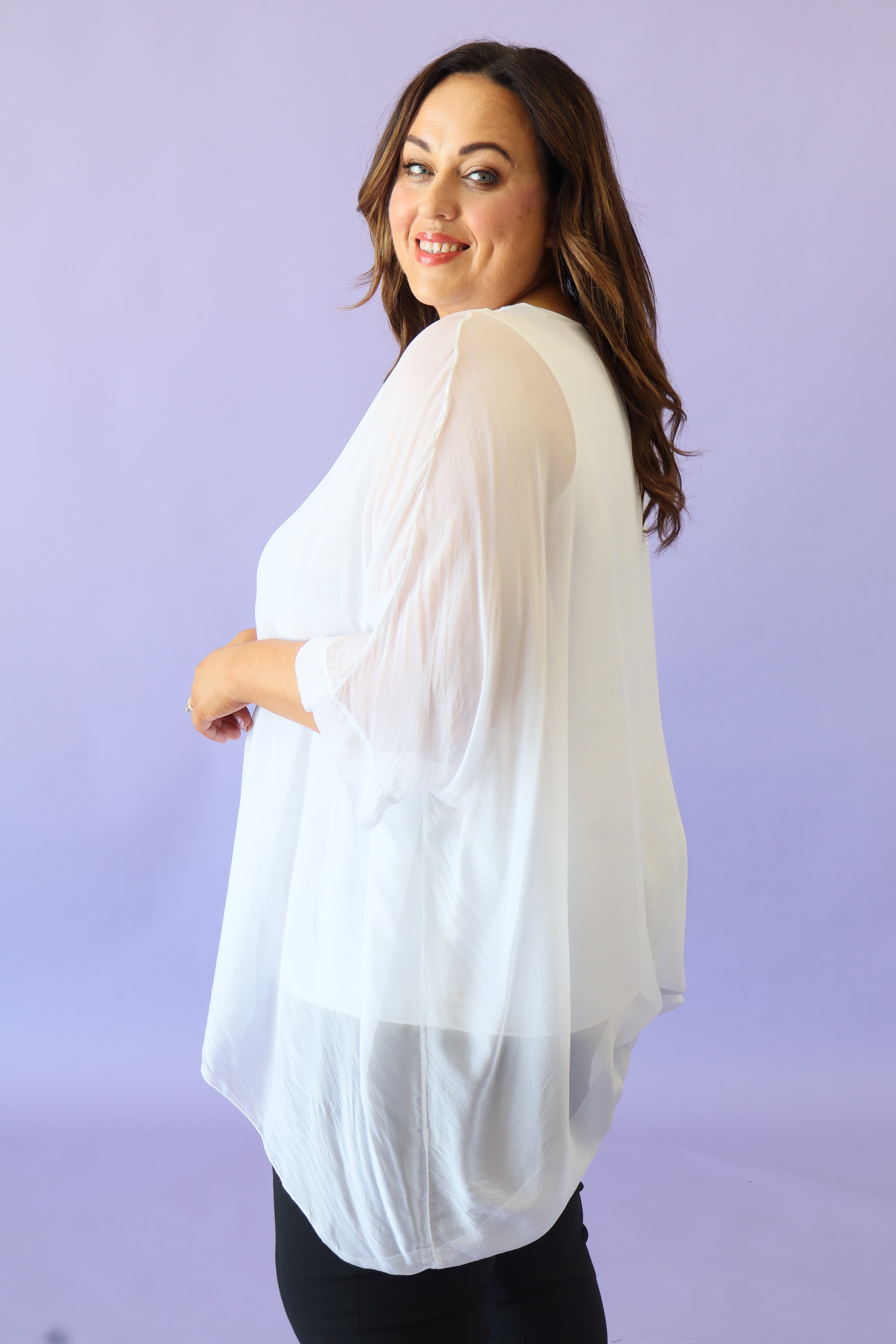 Ruby Sequin Blouse in White