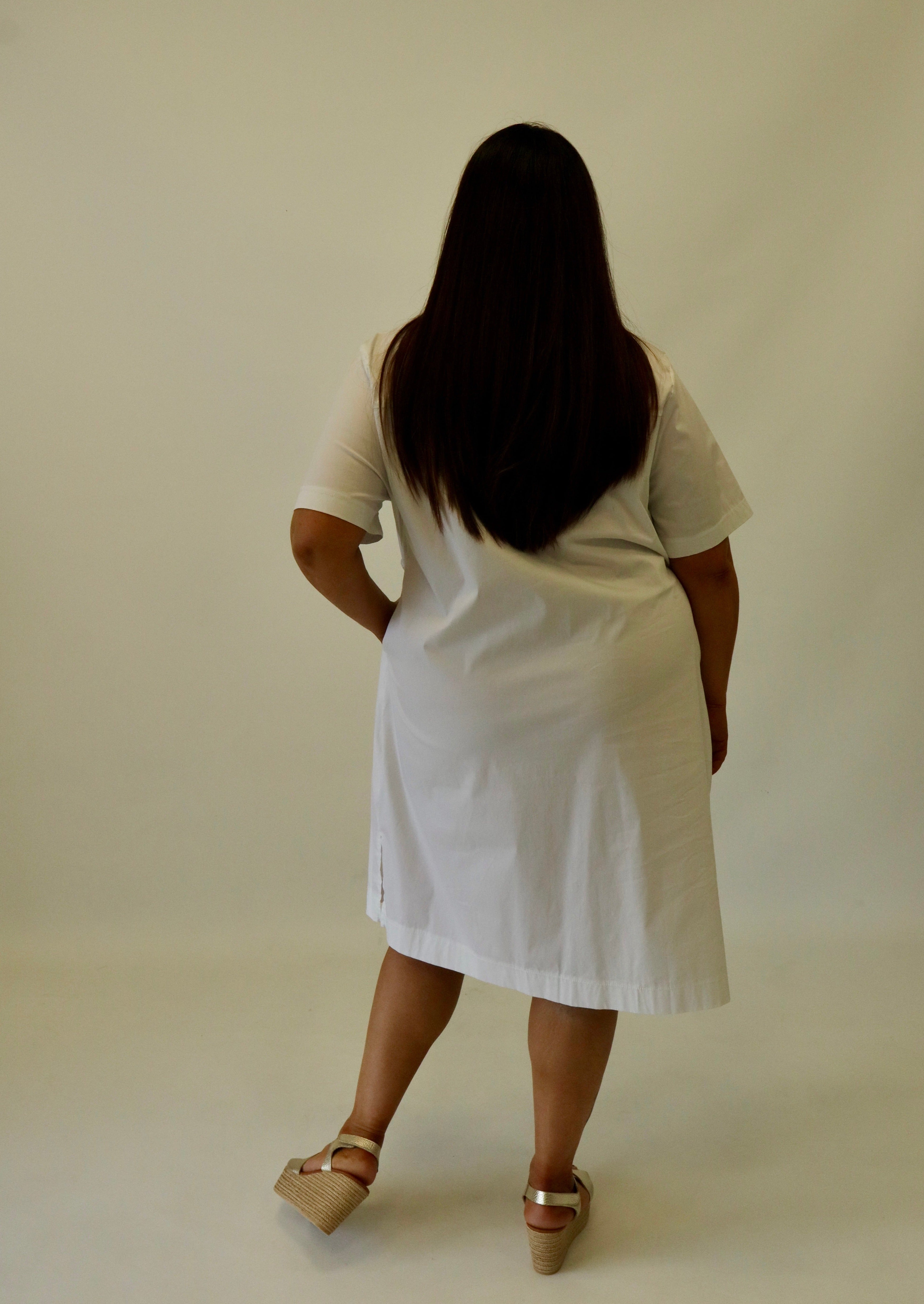 Noa White Printed Shirt Dress