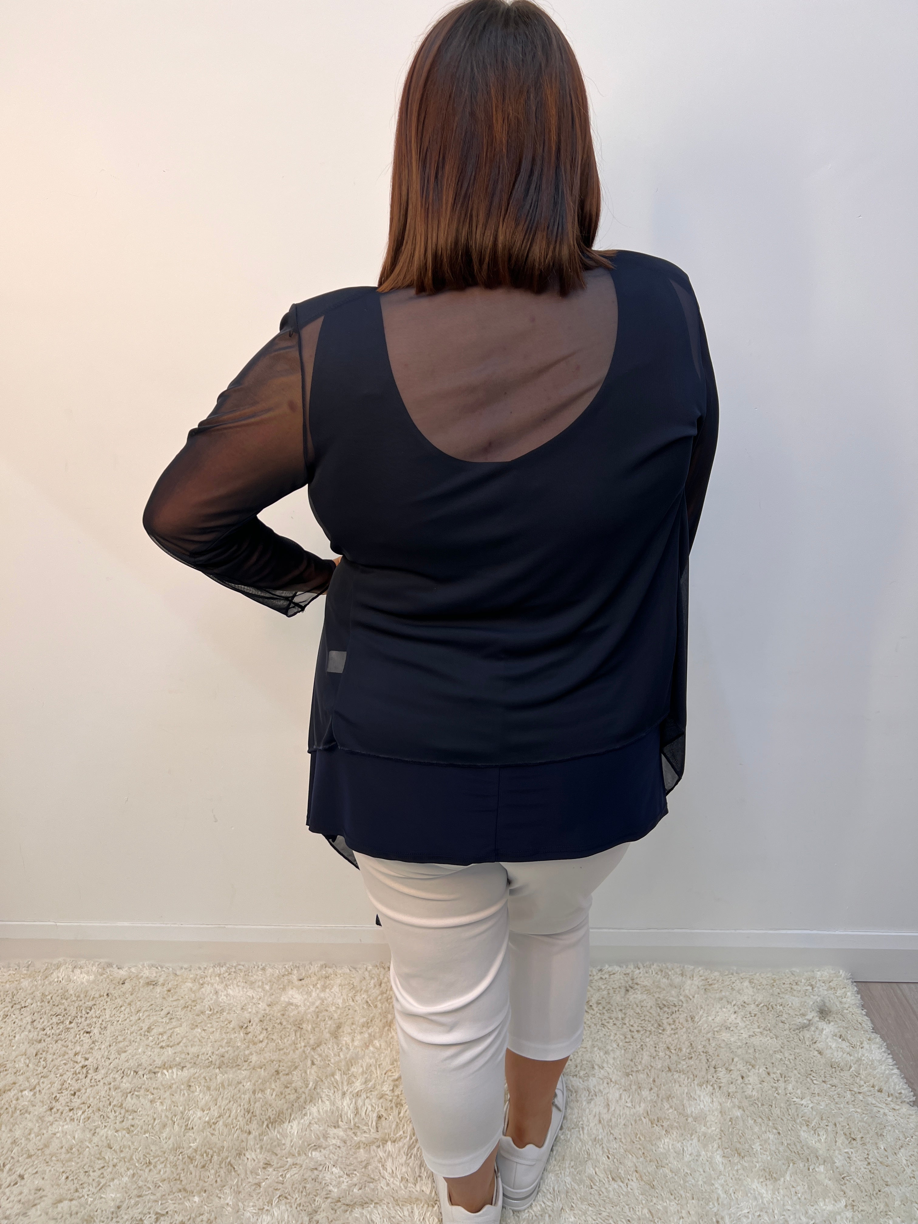 Magna Tina Chiffon Bolero in Navy